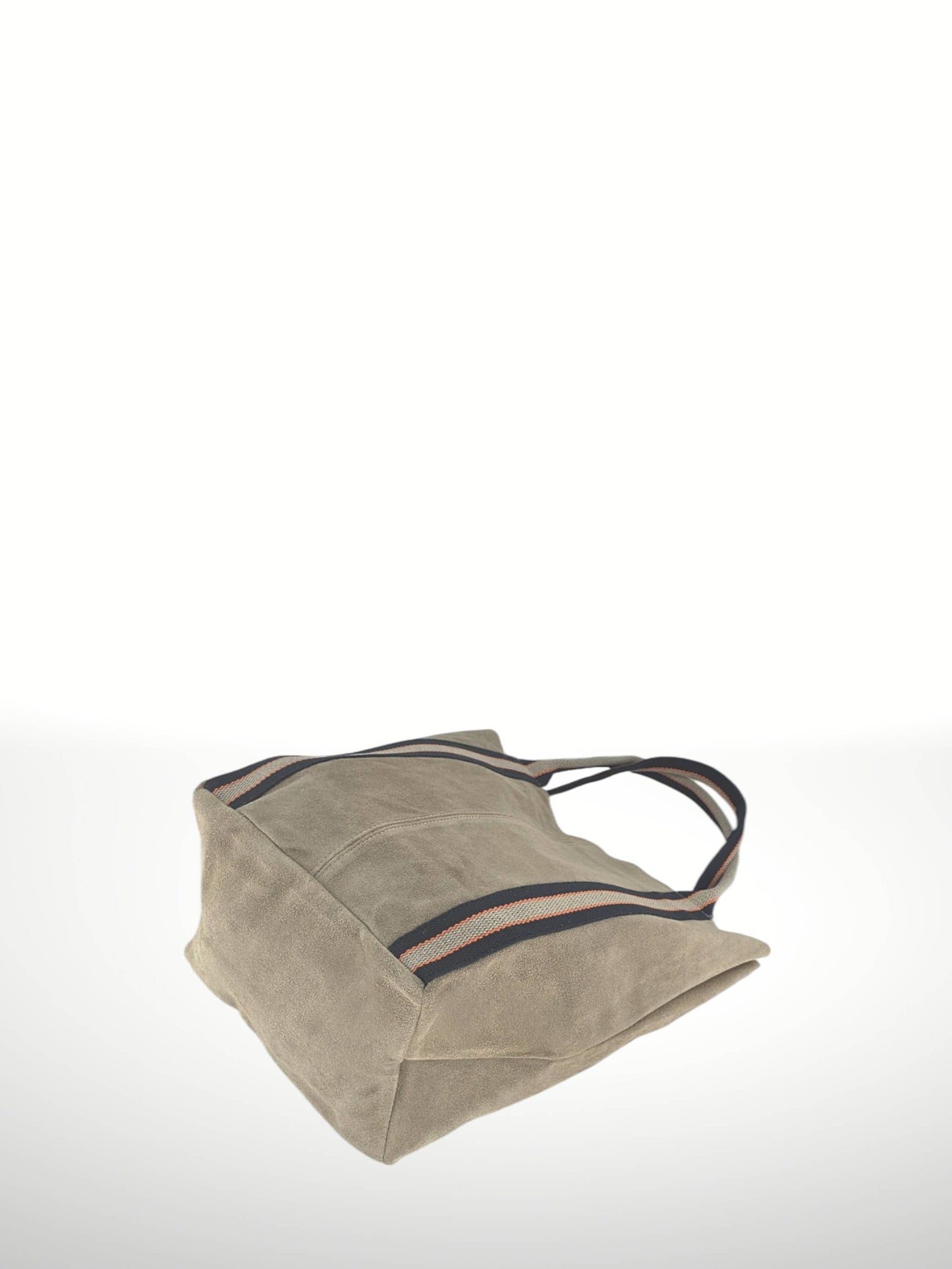 Melody Suede Leather Tote Bag 221890: Beige