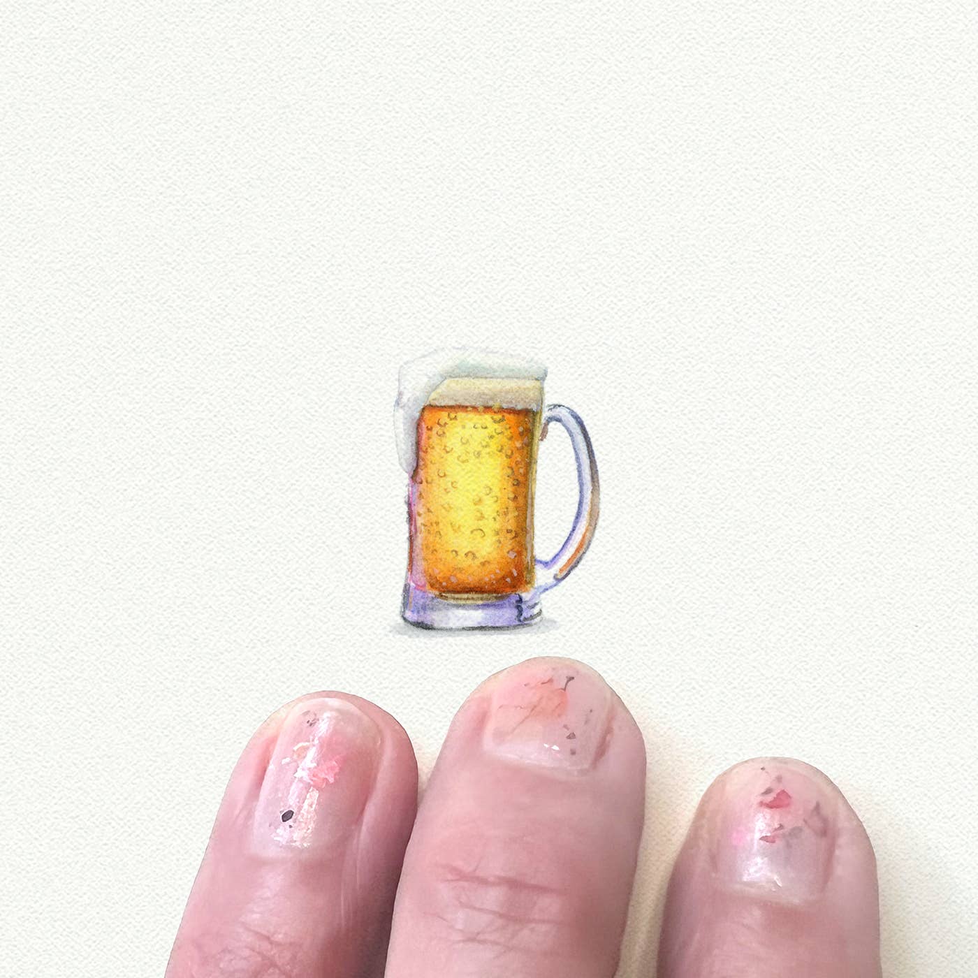 Beer Mug Miniature Watercolor Painting - Art Print