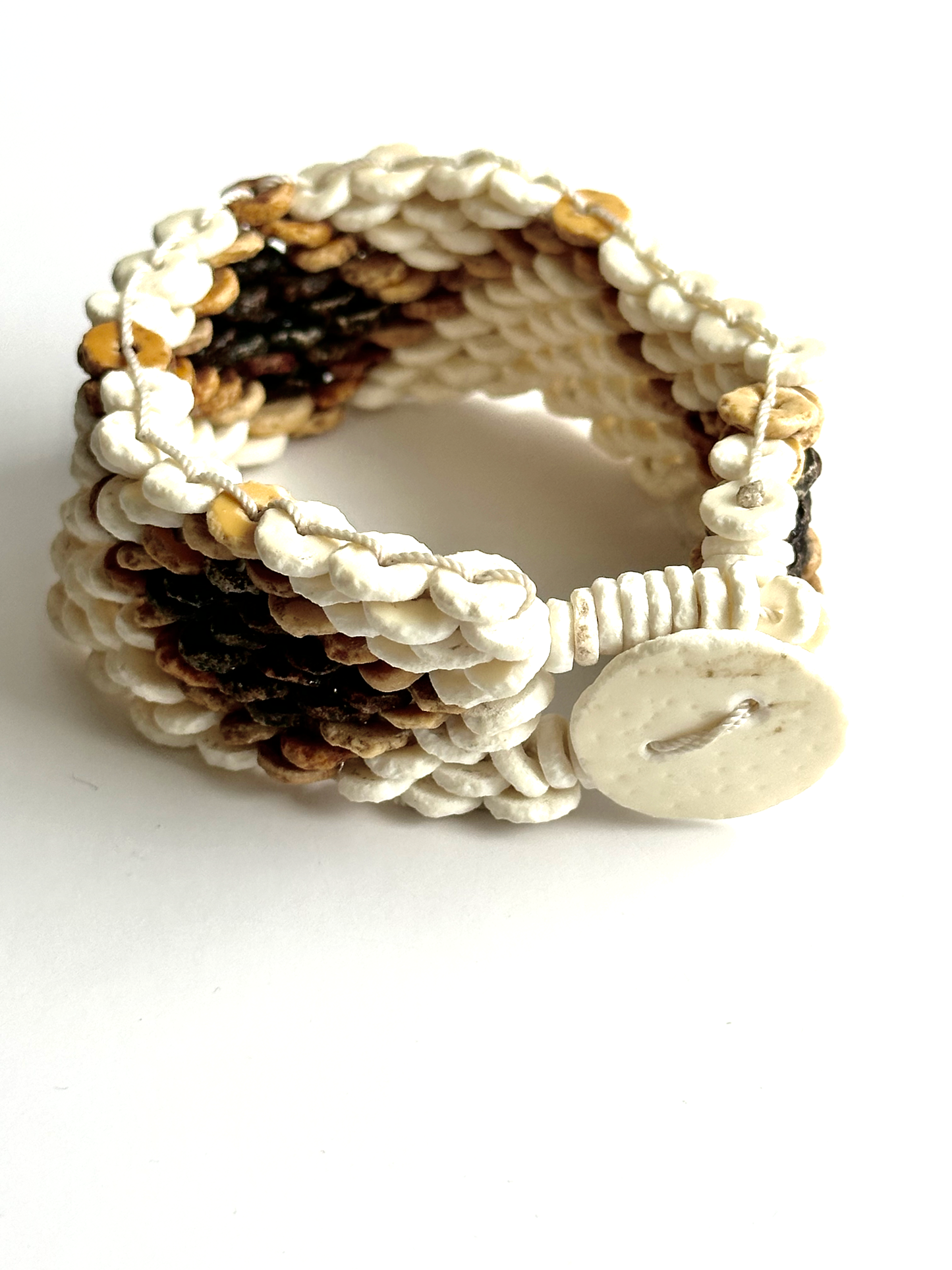 Handwoven Saucer Bead Bracelet