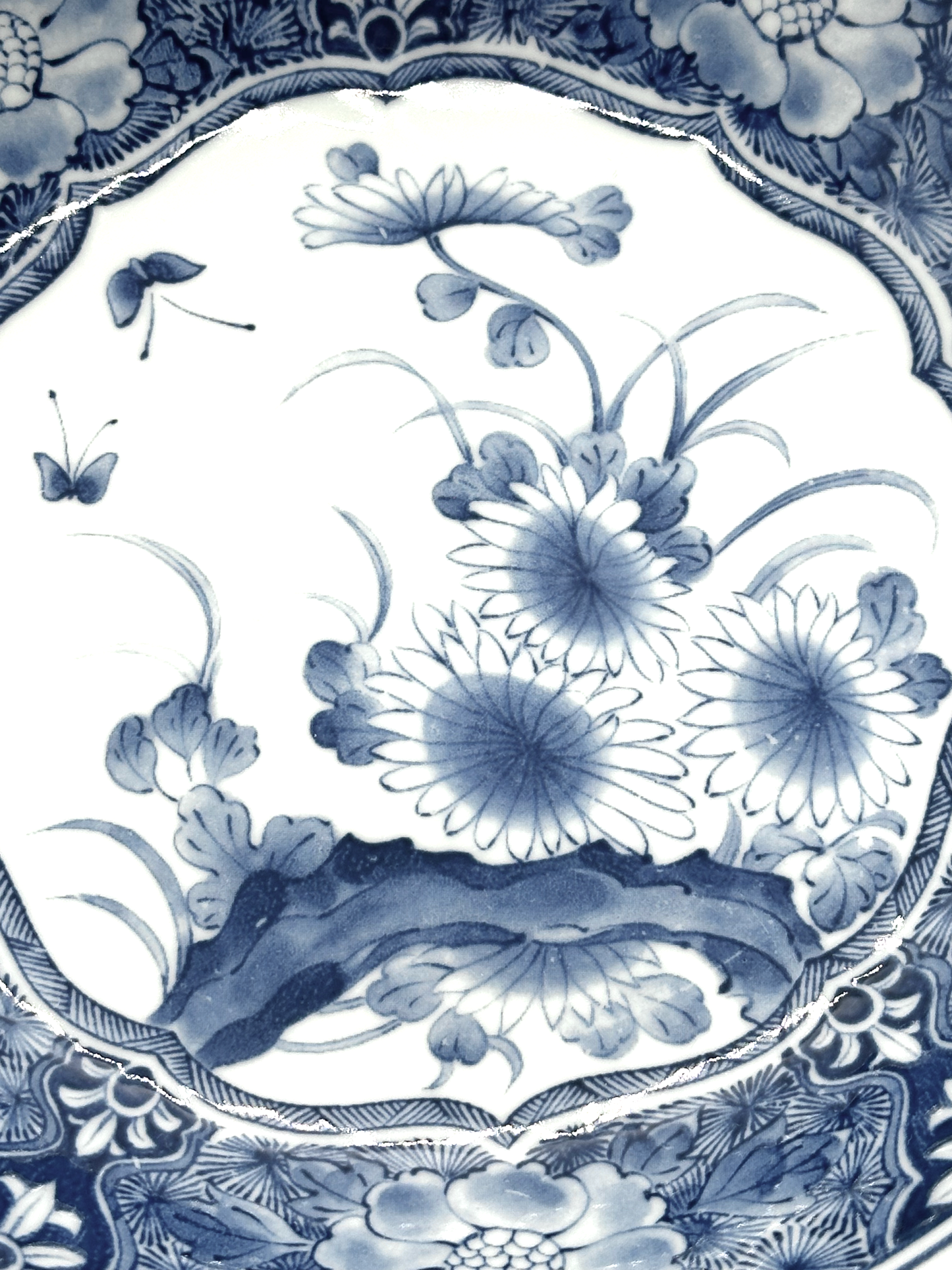 Blue and White Low Porcelain Bowl