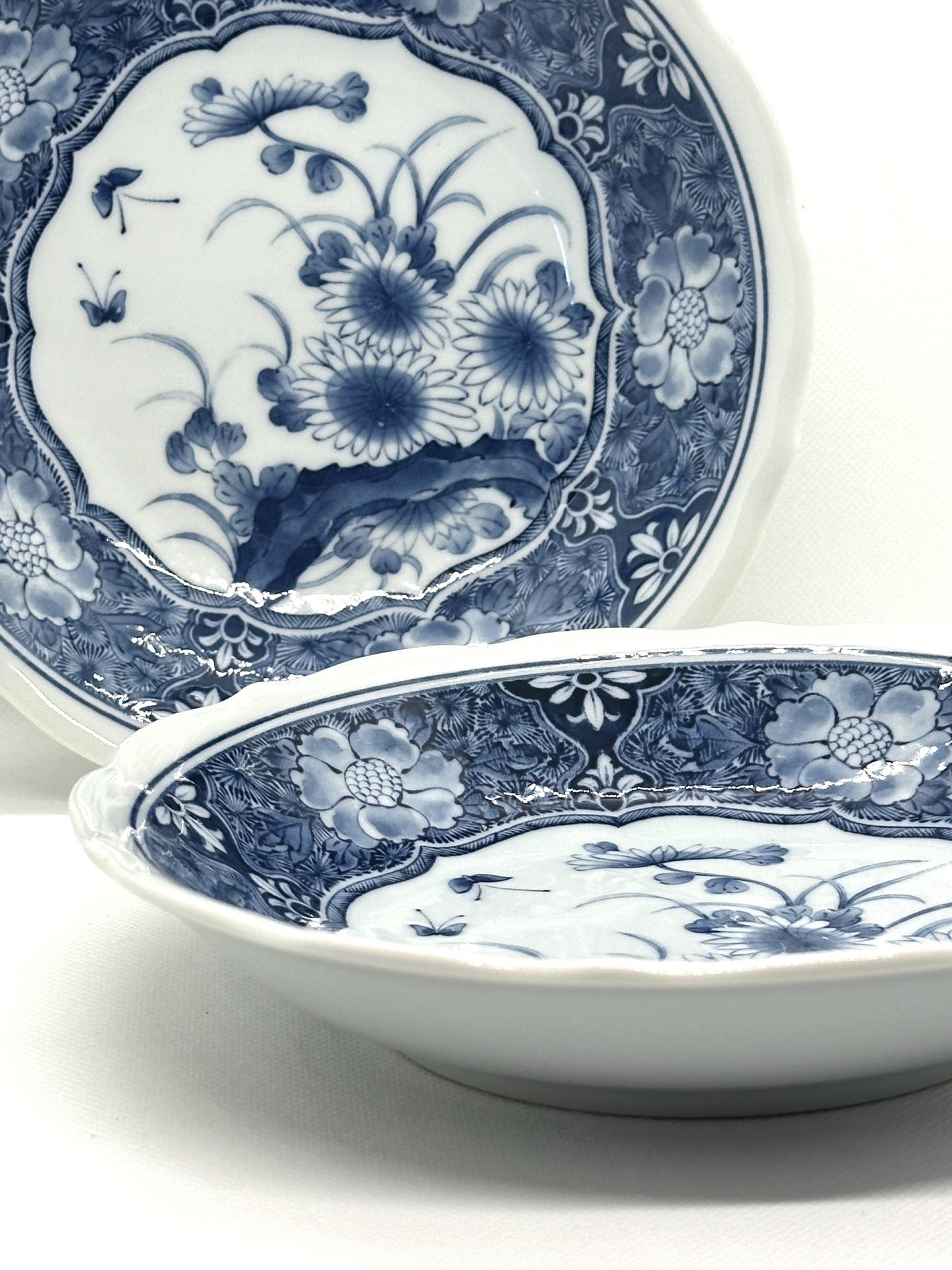 Blue and White Low Porcelain Bowl