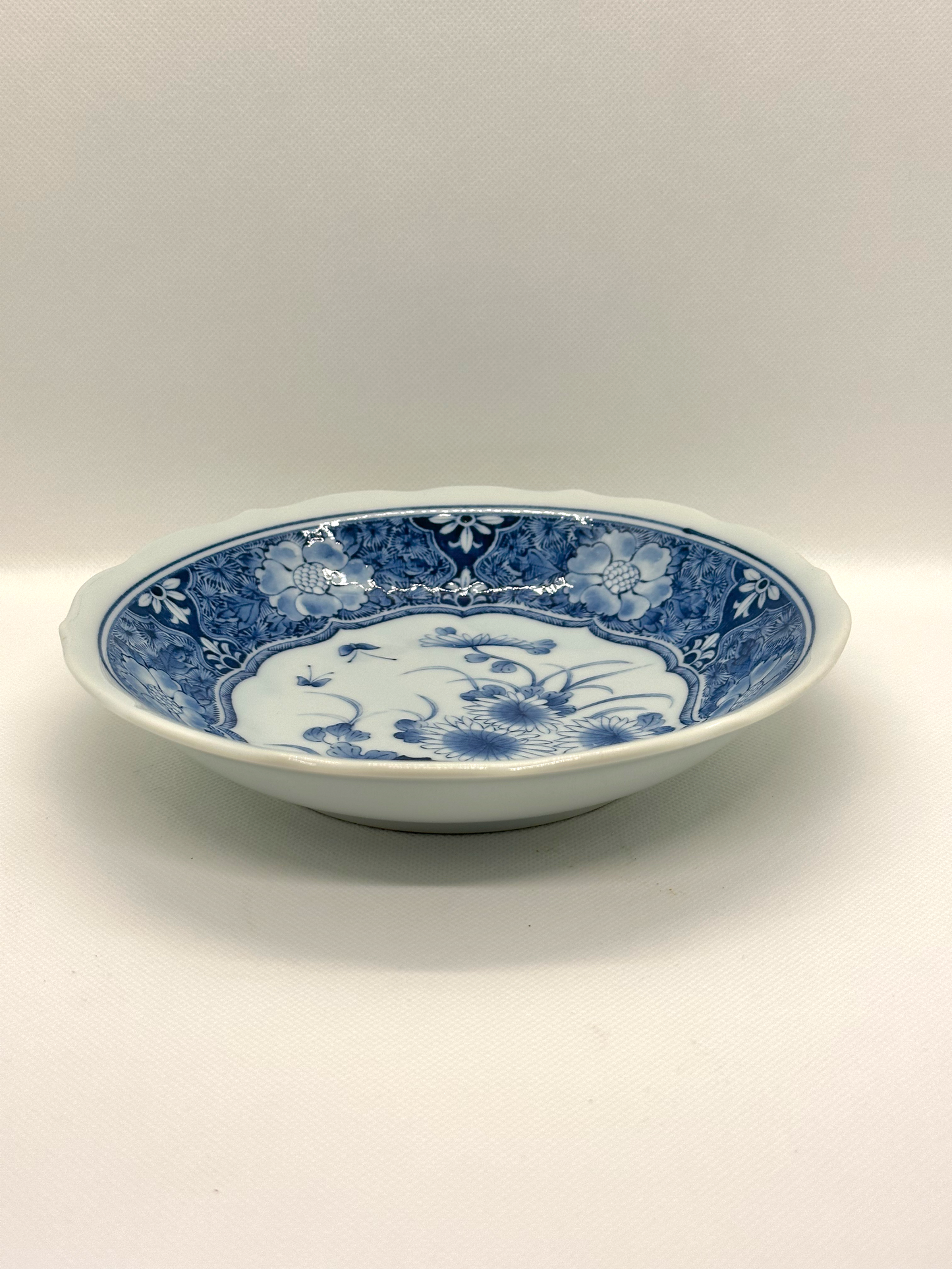 Blue and White Low Porcelain Bowl