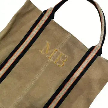Melody Suede Leather Tote Bag 221890: Beige