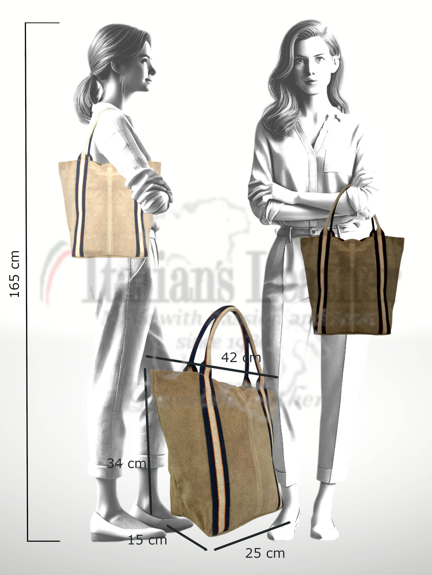 Melody Suede Leather Tote Bag 221890: Mustard