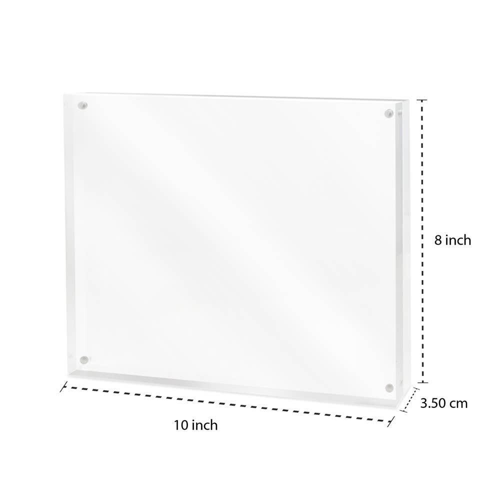 Isaac Jacobs Super Thick Clear Acrylic Magnetic Photo Frame: 8x8