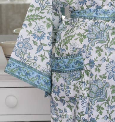 Kimono Robe Gayatri Blue/Green with Envelope, 48"