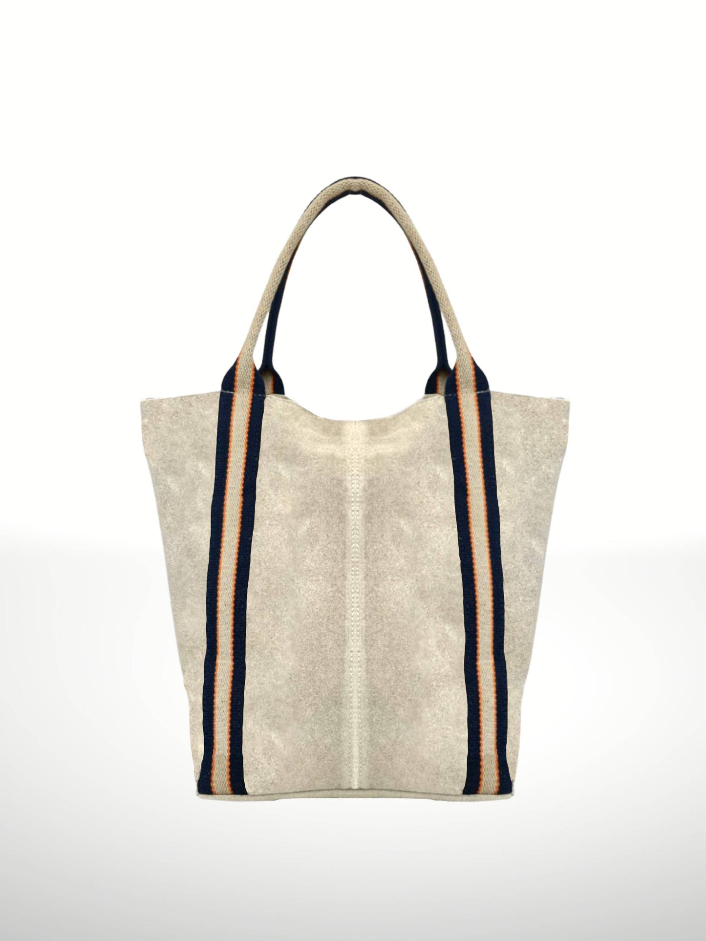 Melody Suede Leather Tote Bag 221890: Beige