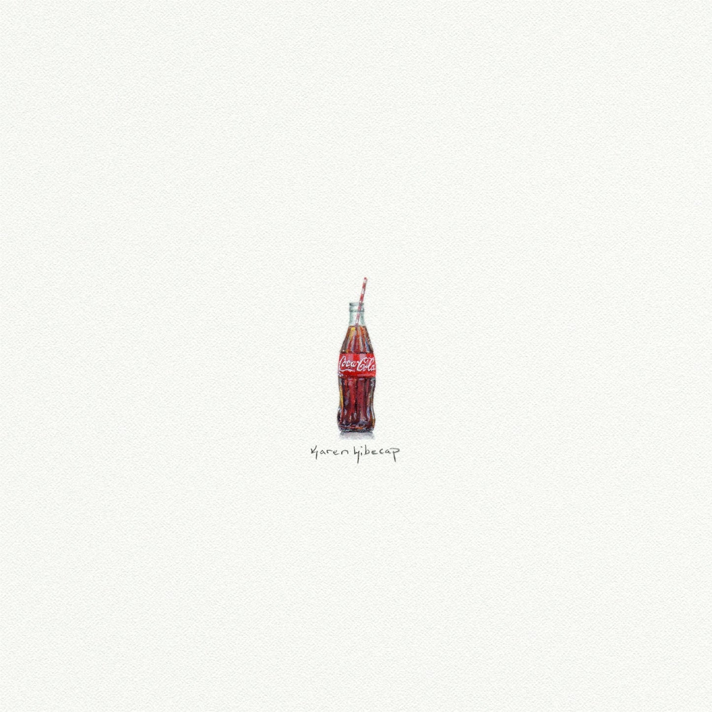 Coke Bottle Miniature Watercolor Painting - Art Print