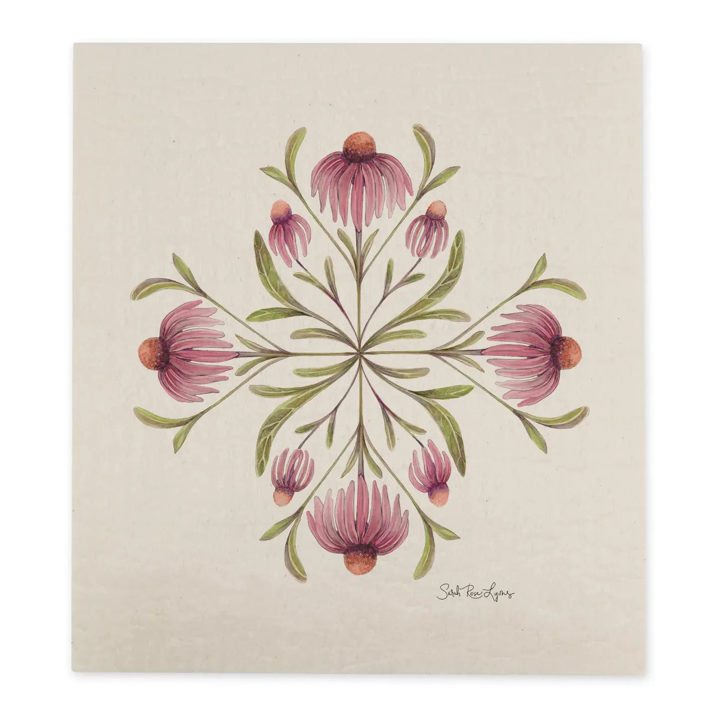 Echinacea Diamond Swedish Dishcloth Diamond