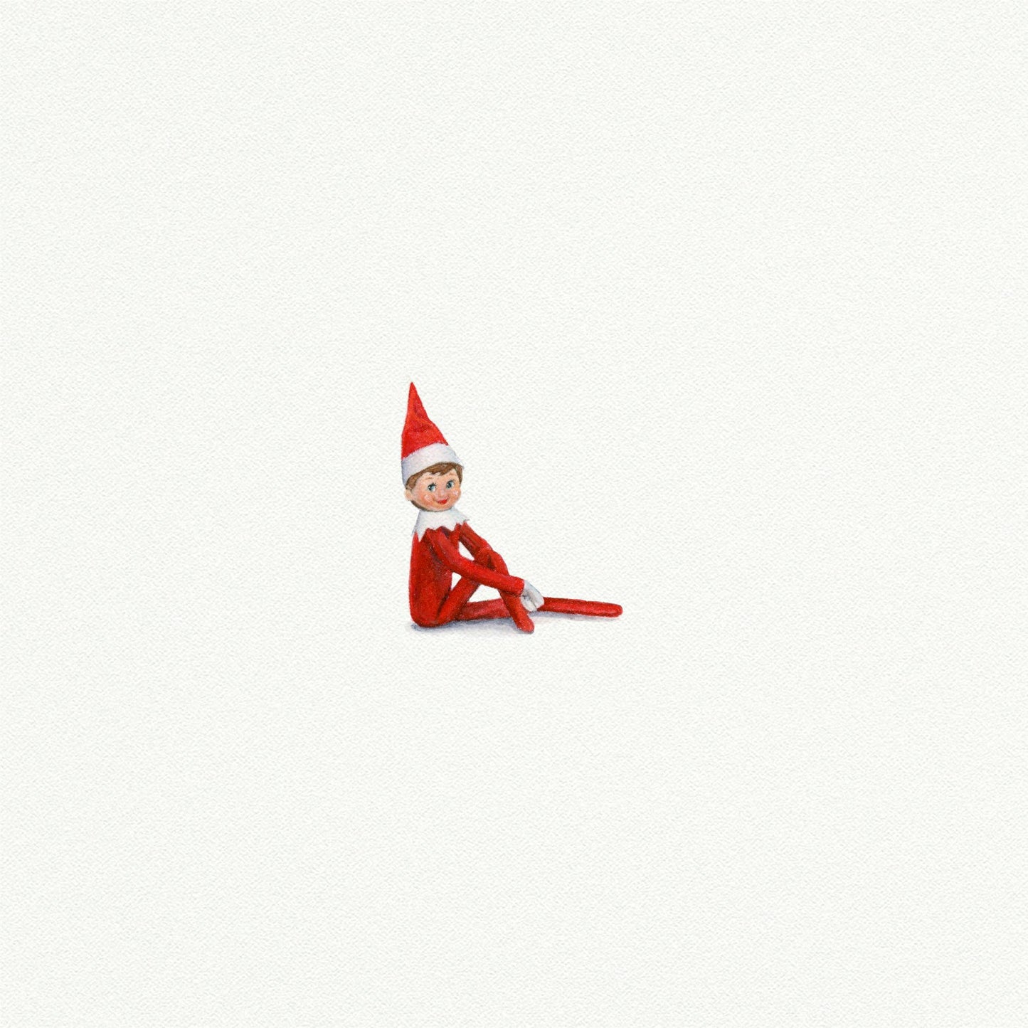 Elf on a Shelf Miniature Watercolor Painting - Art Print