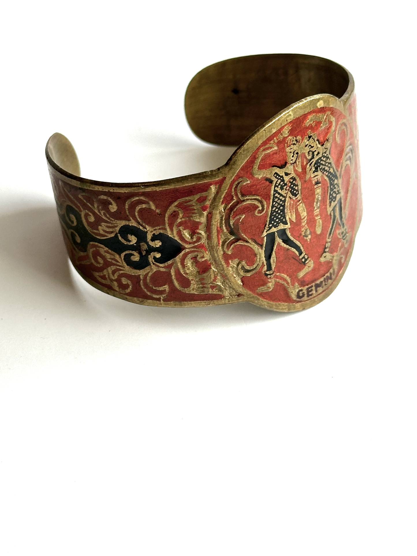 Vintage Painted Metal Gemini Cuff