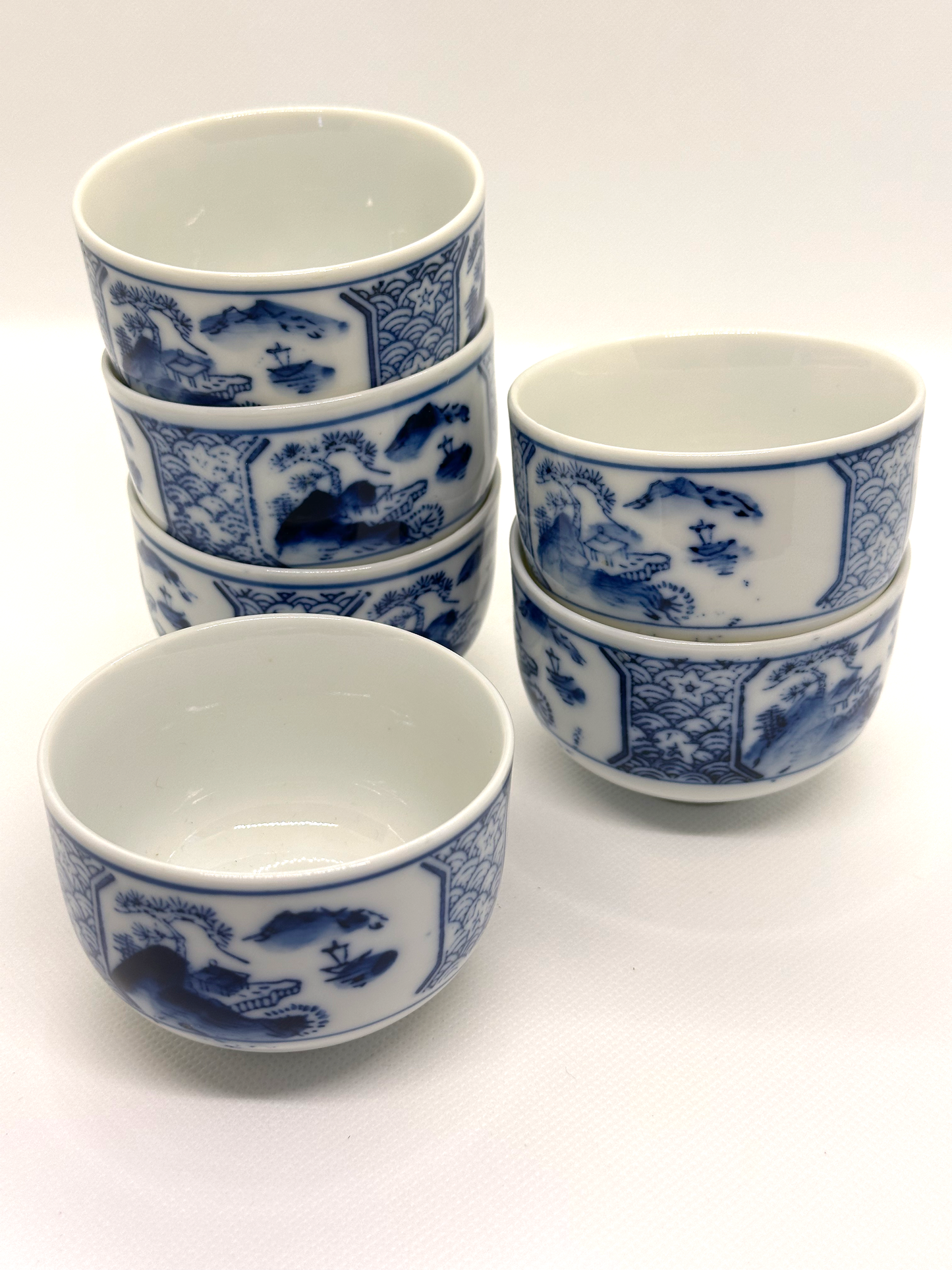 Blue and White Sake Cups