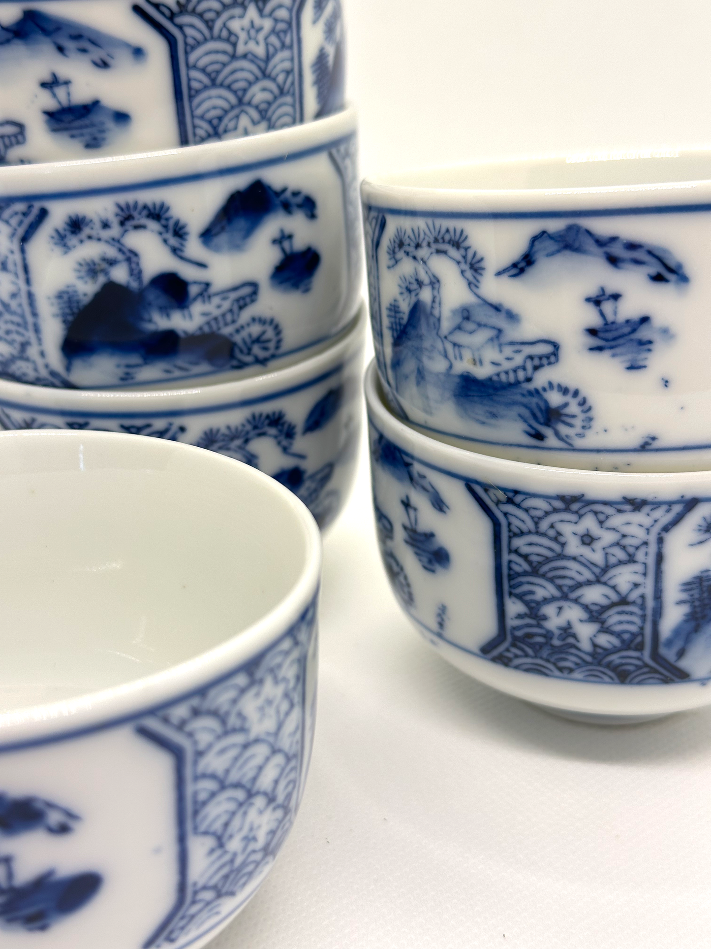 Blue and White Sake Cups