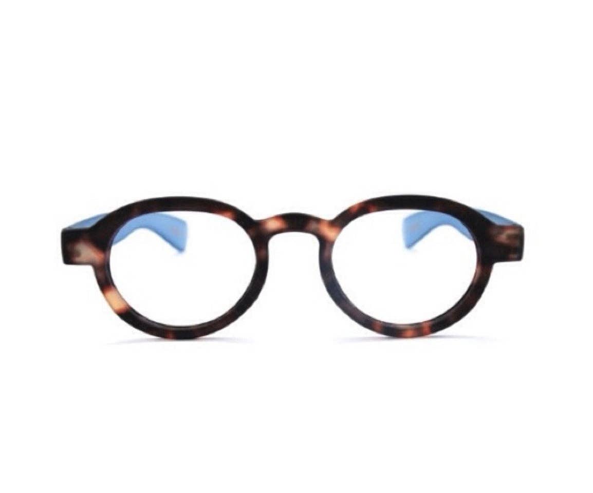 London Rubberized Blue & Tortoise Men's Reading Glasses: +1.50