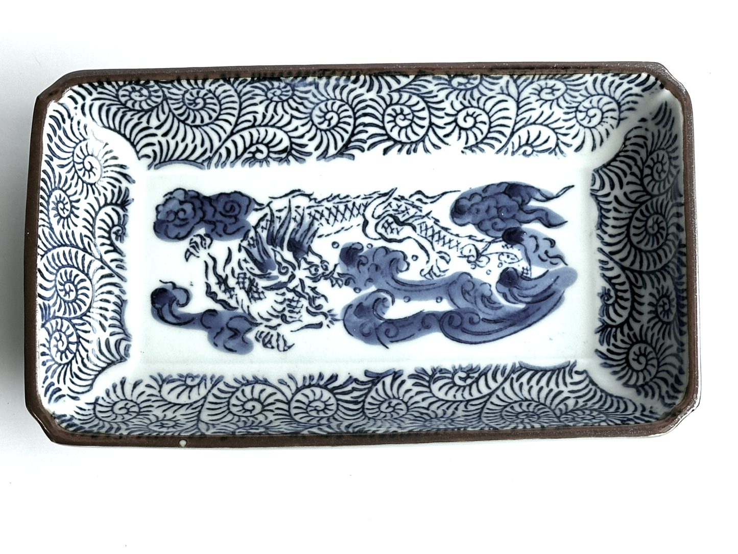 Elegant Blue and White Asian Style Trinket Dish