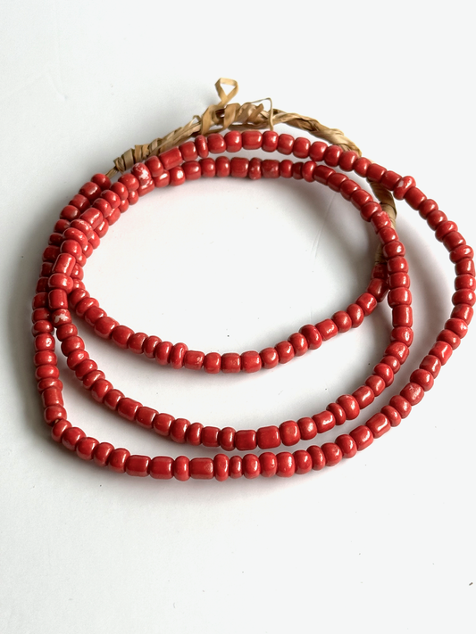 African Maasai Glass Seed Beads - Cardinal Red