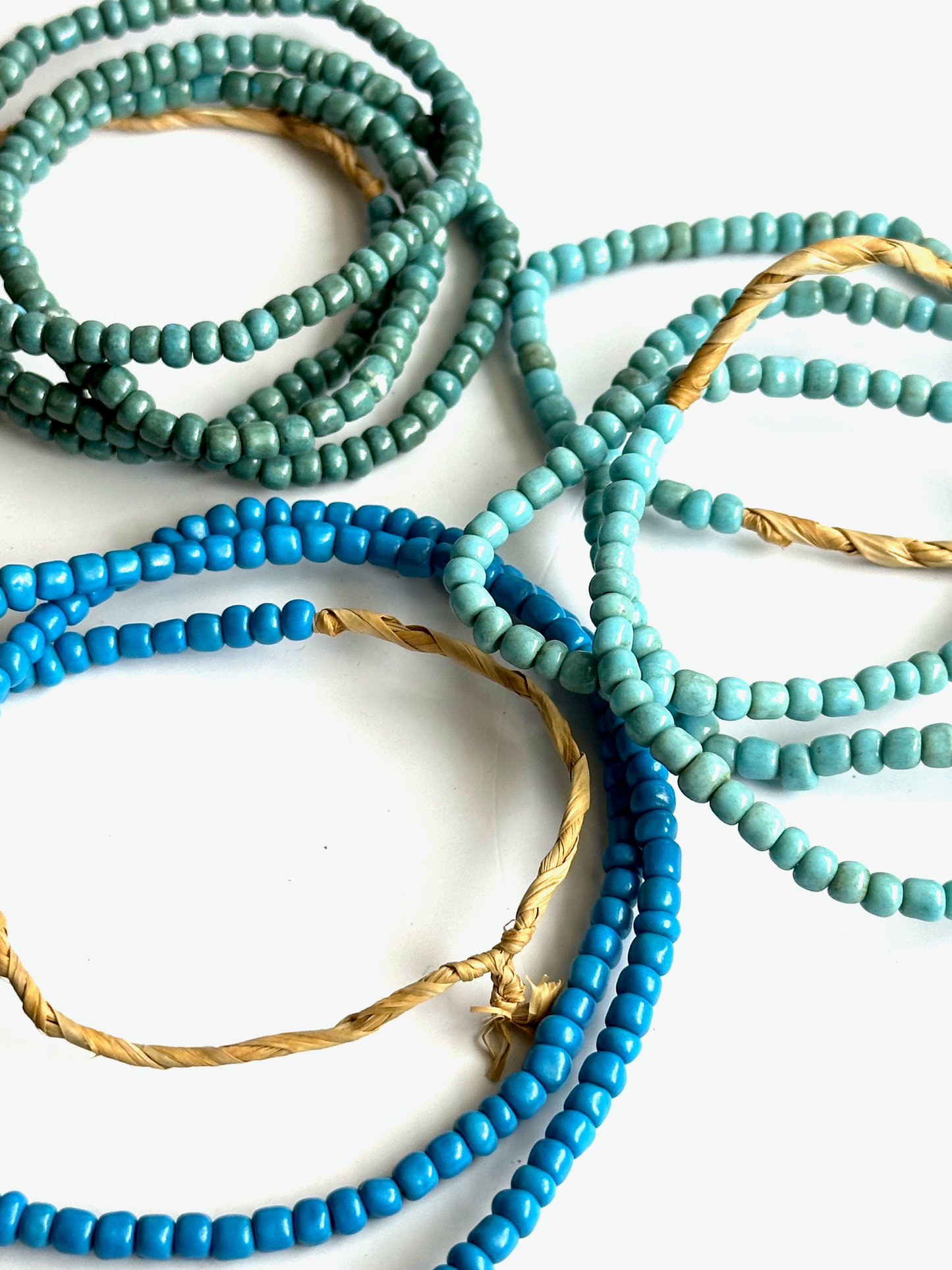 African Maasai Glass Seed Beads - Cerulean