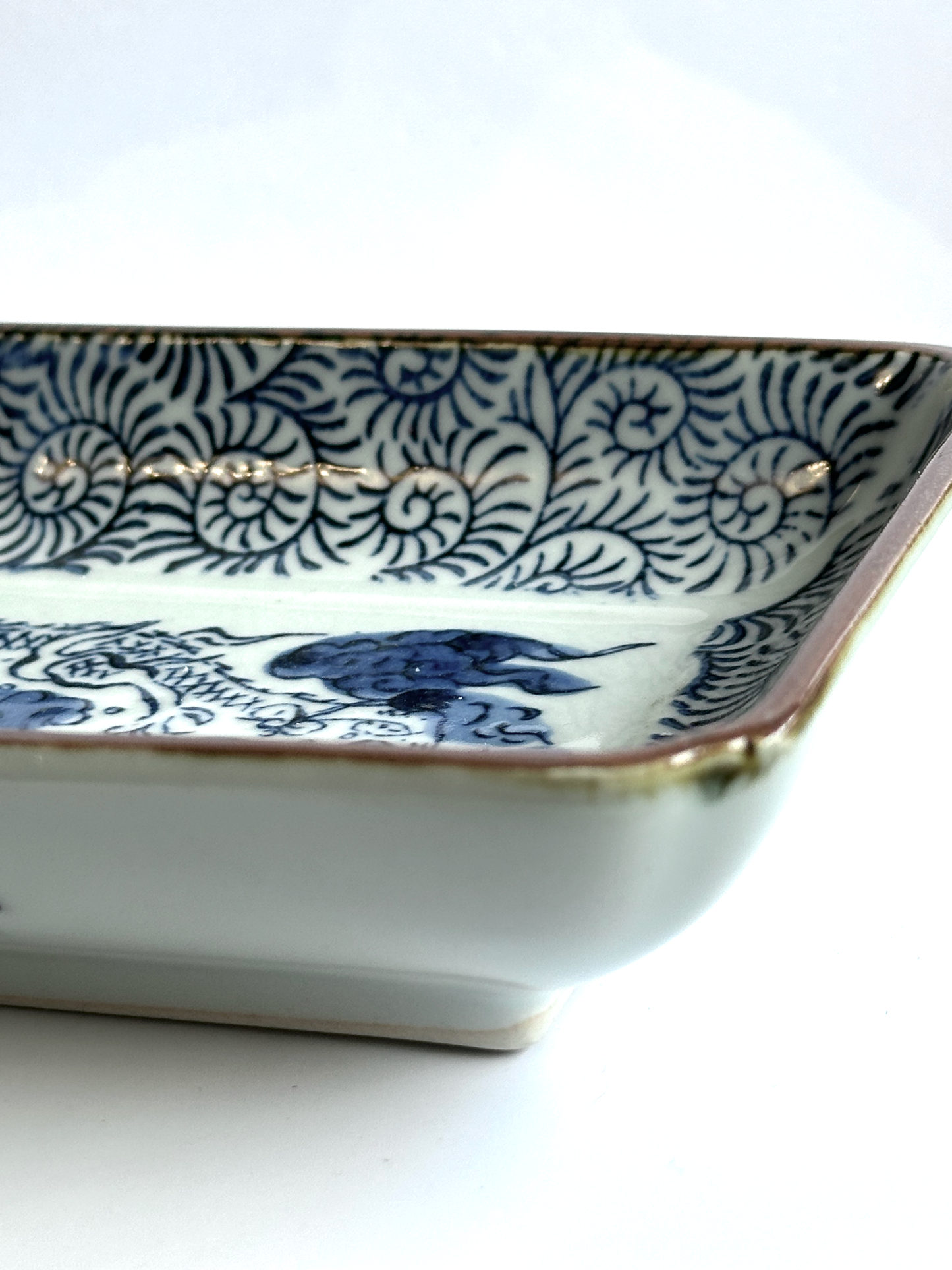 Elegant Blue and White Asian Style Trinket Dish