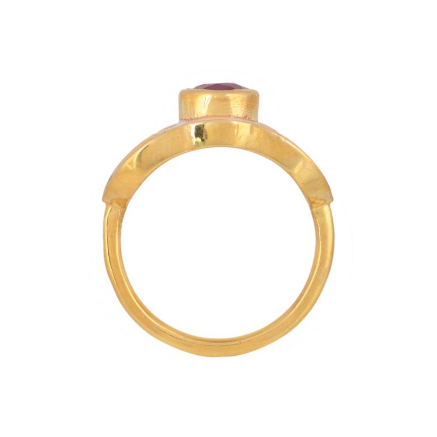 Ruby Enamel Gold Vermeil Over Silver Ring,Timeless,Statement