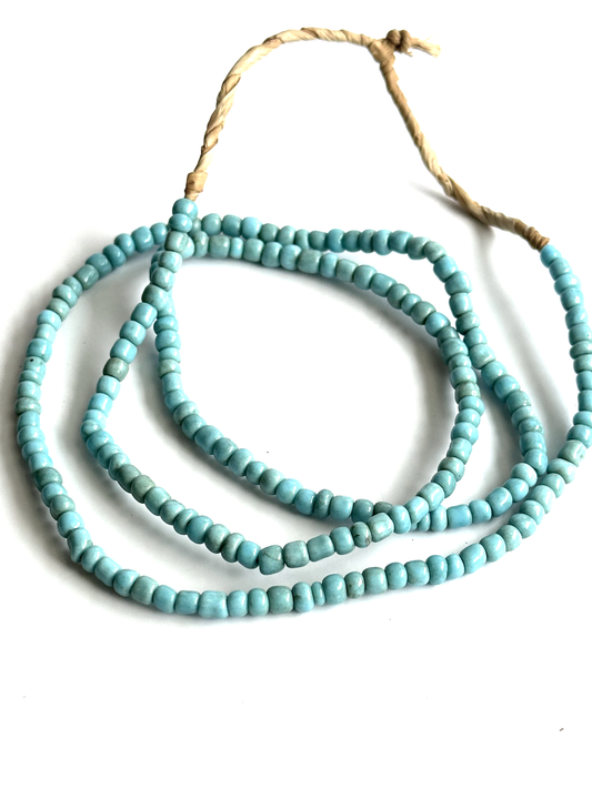 African Maasai Glass See Beads - Robin's Egg Blue