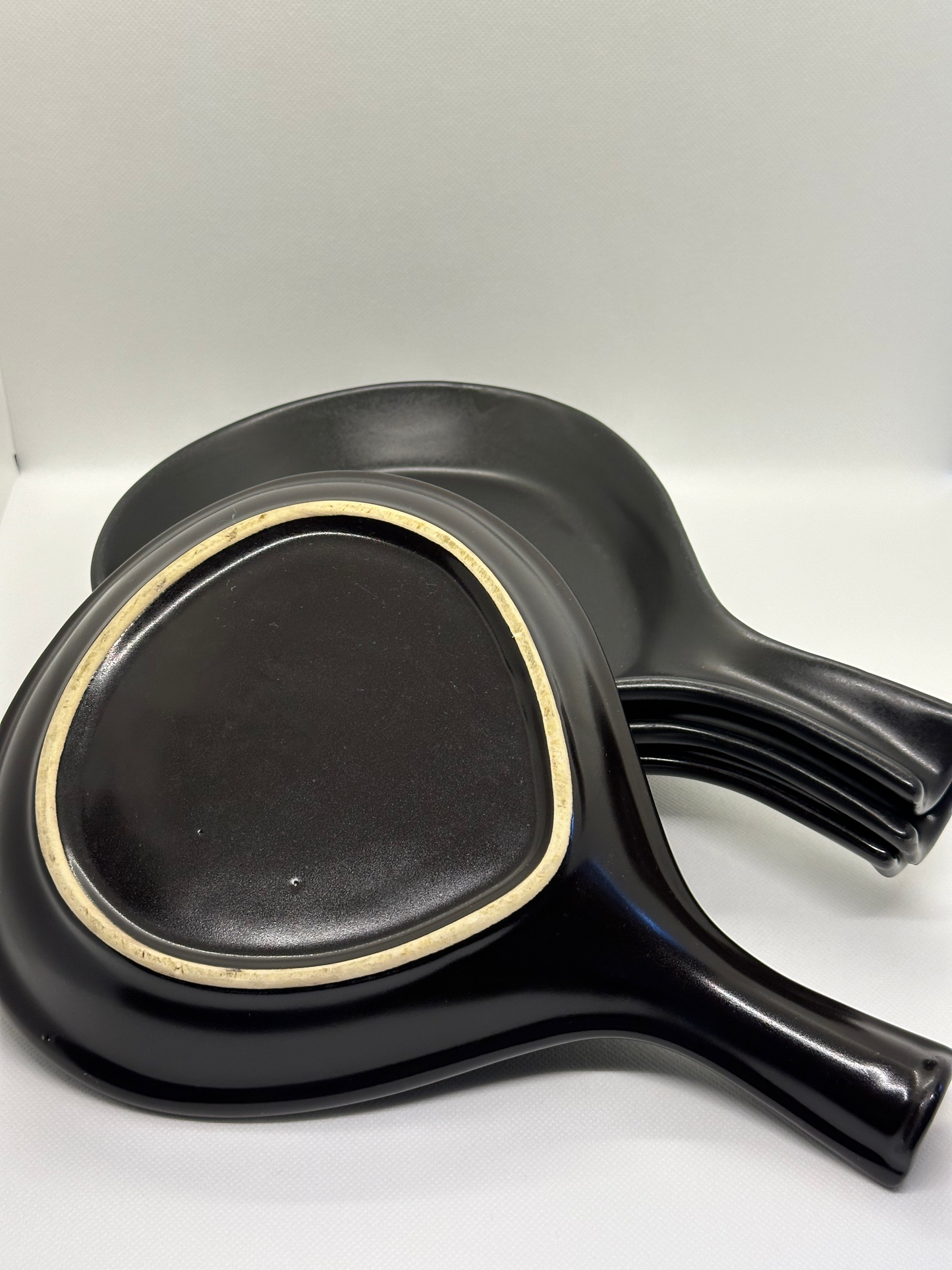 Set of 12 Vintage Black Stoneware Skillets