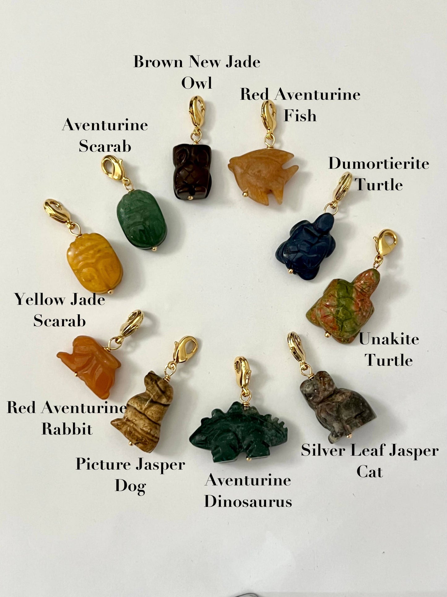 Gem Pet Charms: Aventurine Scarab