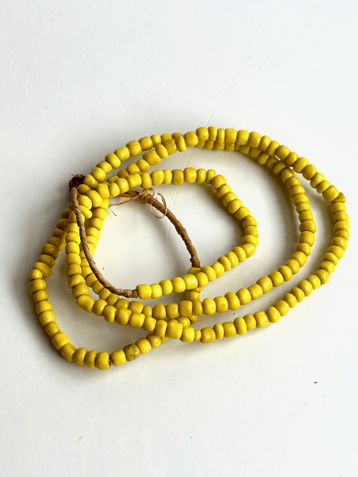 African Maasai Glass Seed Beads - Vintage Yellow