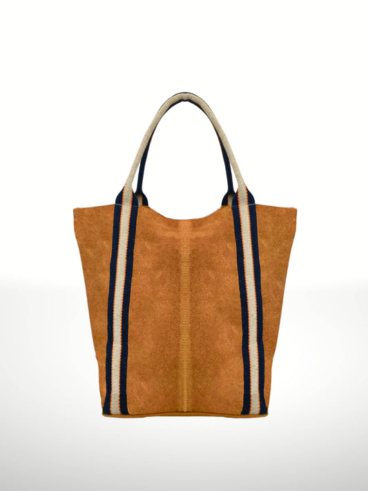 Melody Suede Leather Tote Bag 221890: Orange
