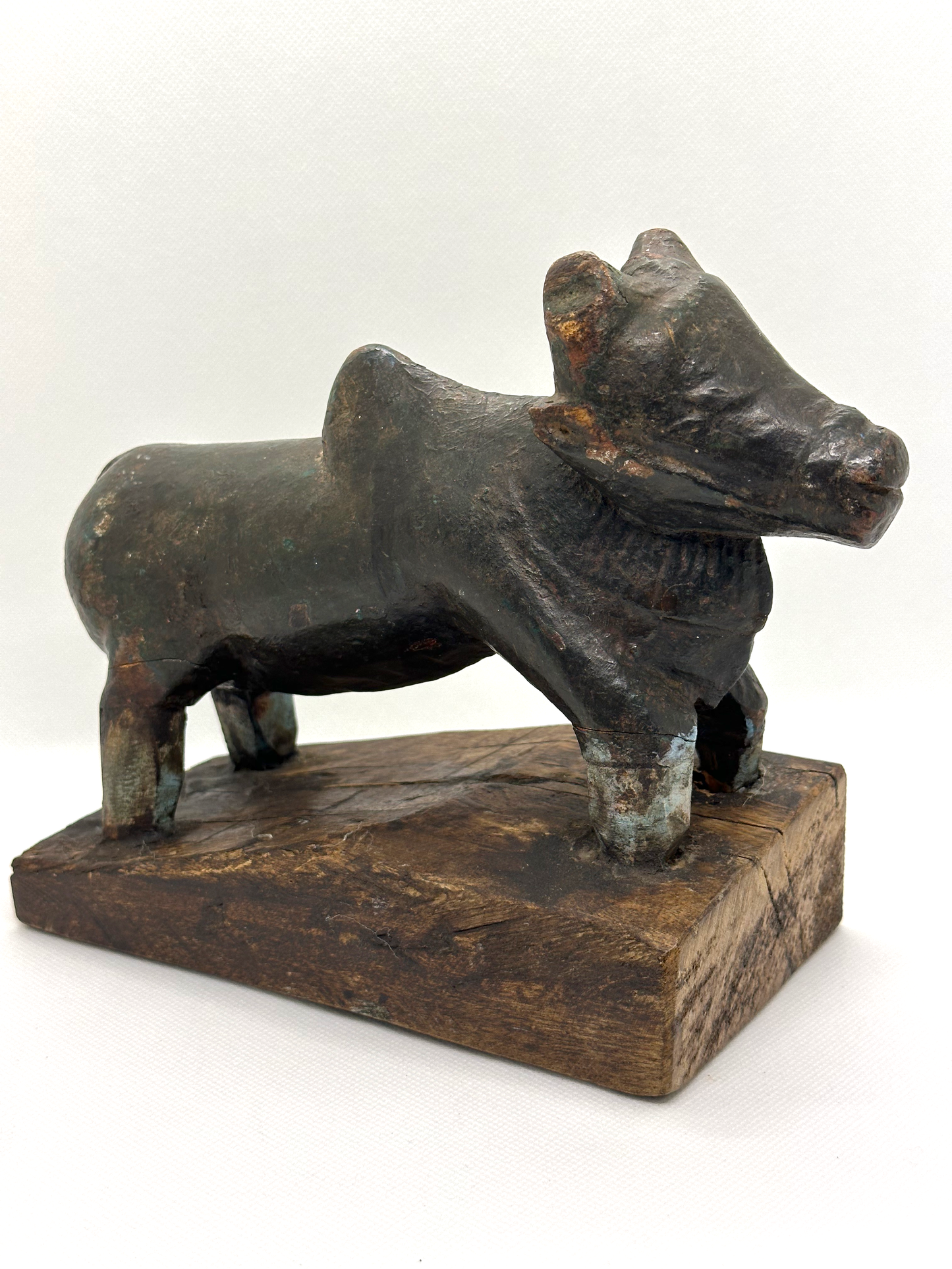 Vintage Primitive Shiva Nandi Bull Statue