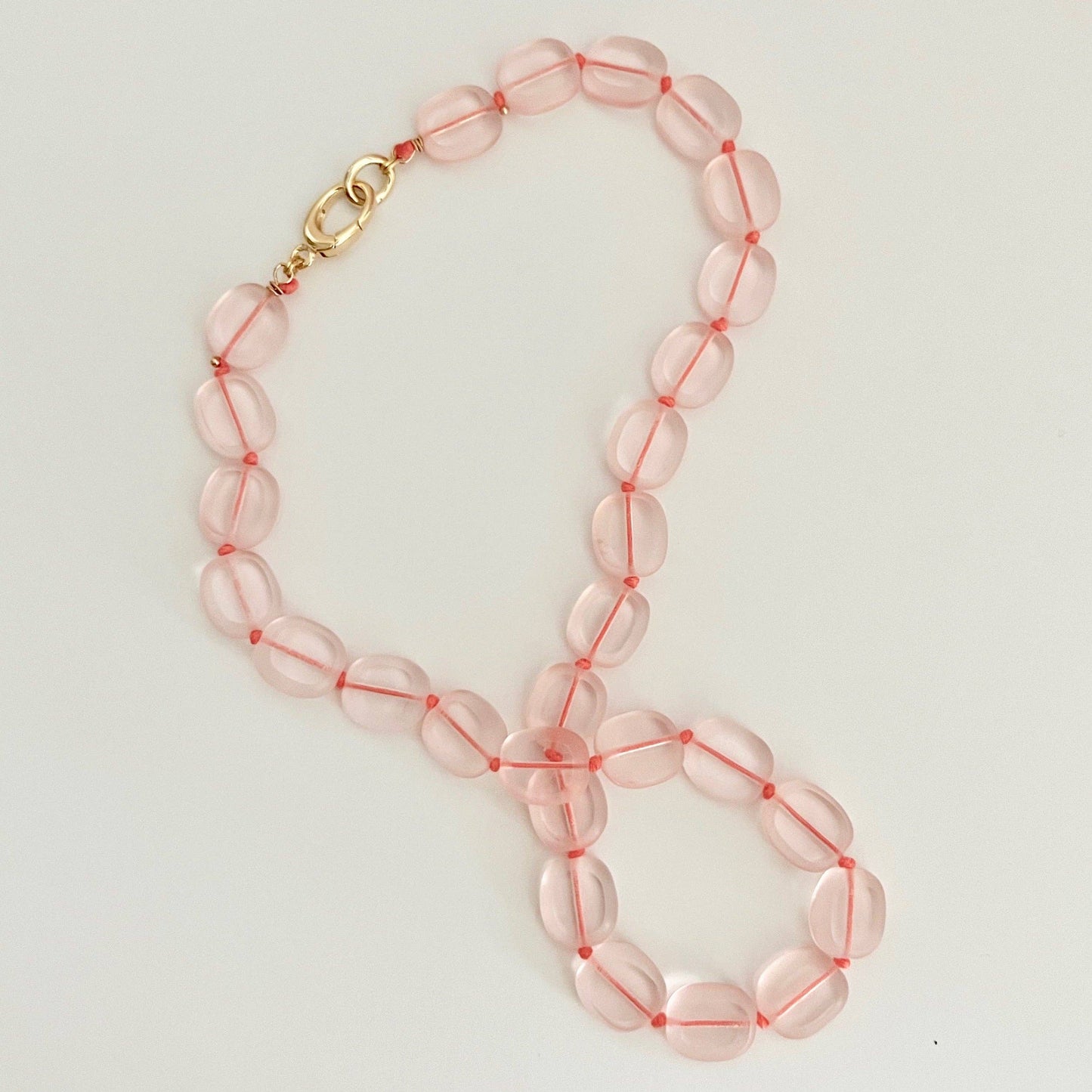 Stefanie Necklace: 16" / Rose/coral