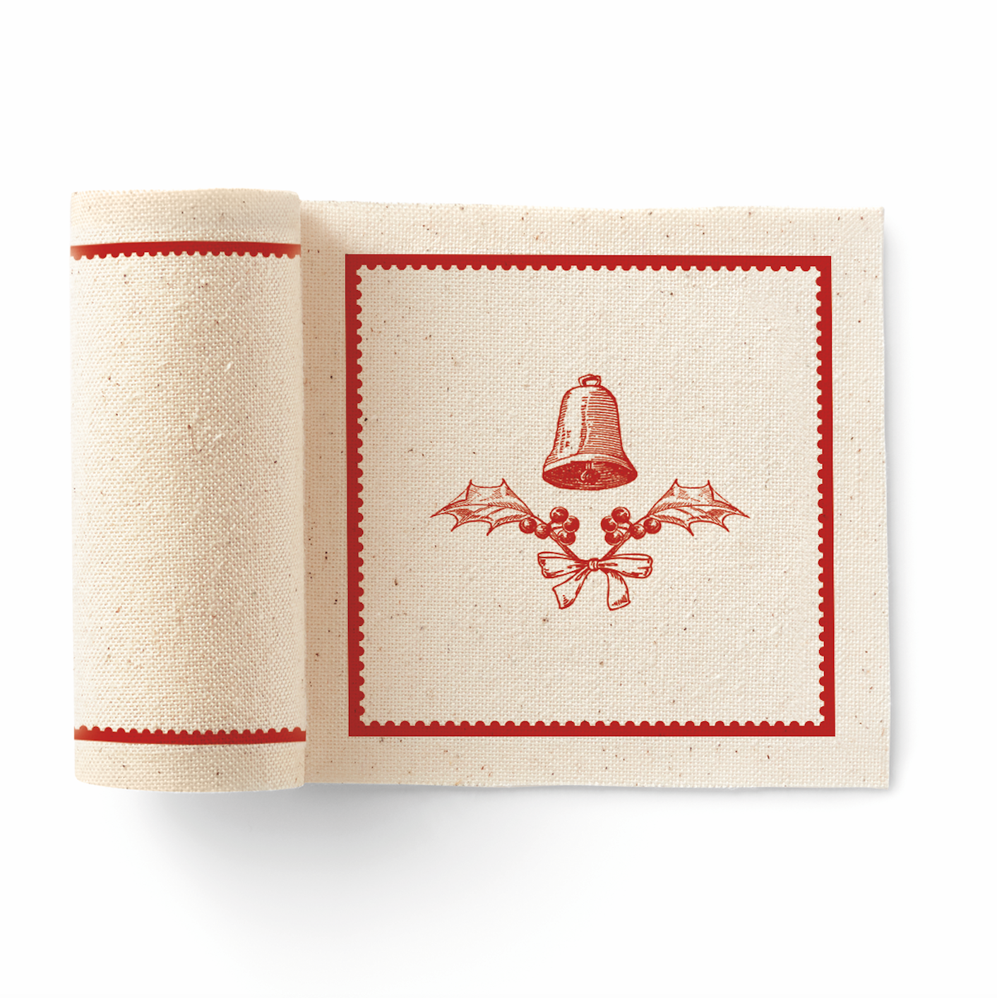 Recycled Cotton cocktail napkins - Ceramic Xmas, 20 per roll