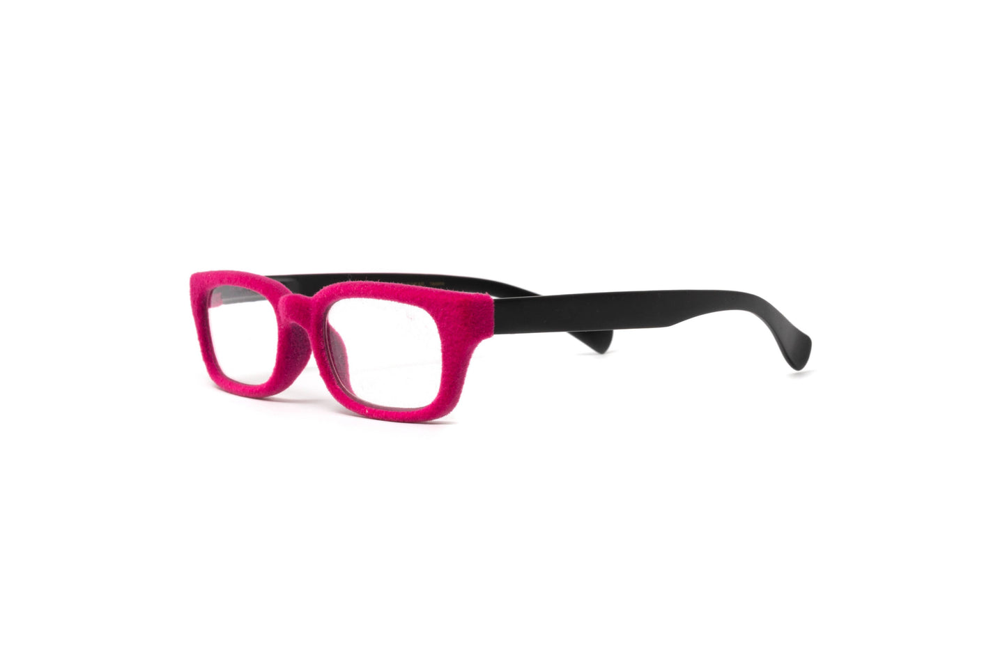 Sydney Pink Velvet Reading Glasses, Matte Black Temples: +1.50