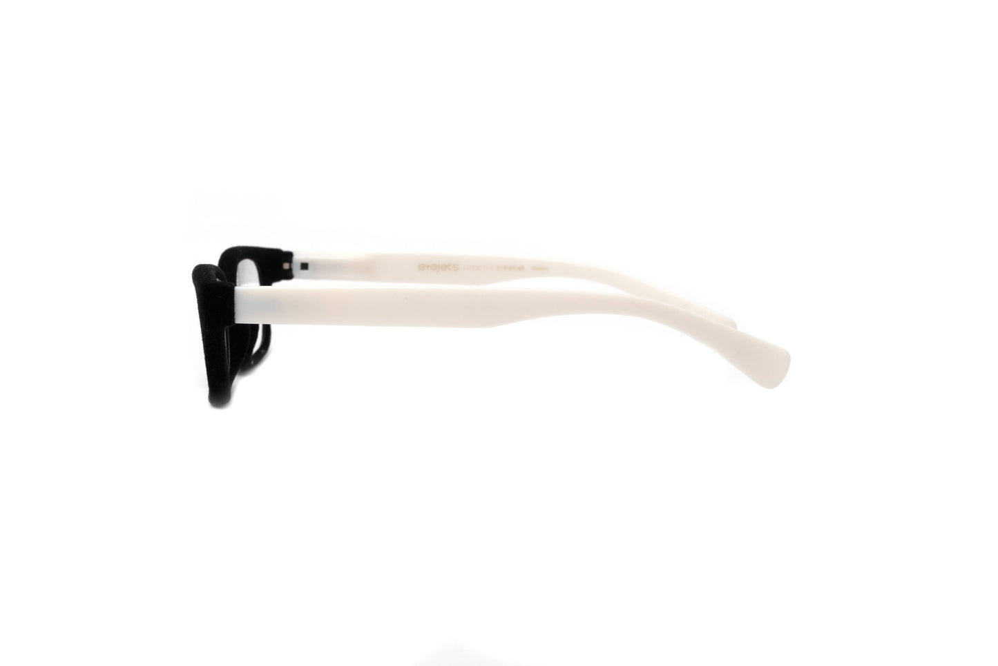 Sydney Black Velvet Reading Glasses, Matte White Temples: +1.50