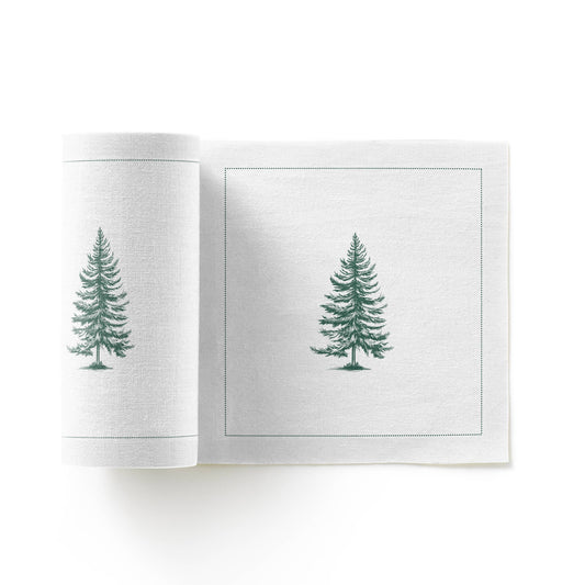 Forest Xmas Cotton Cocktail Napkins 50 Units