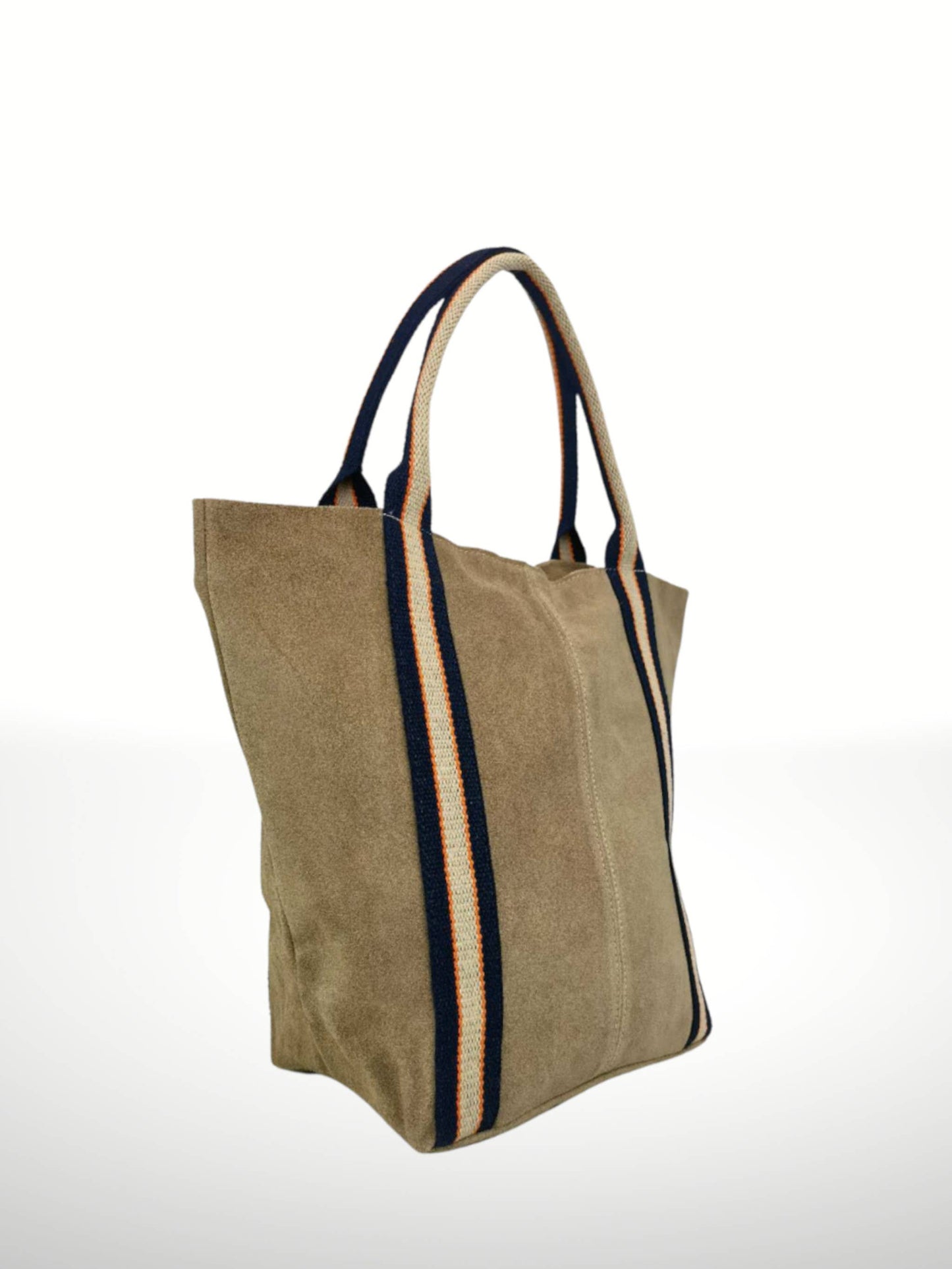 Melody Suede Leather Tote Bag 221890: Beige