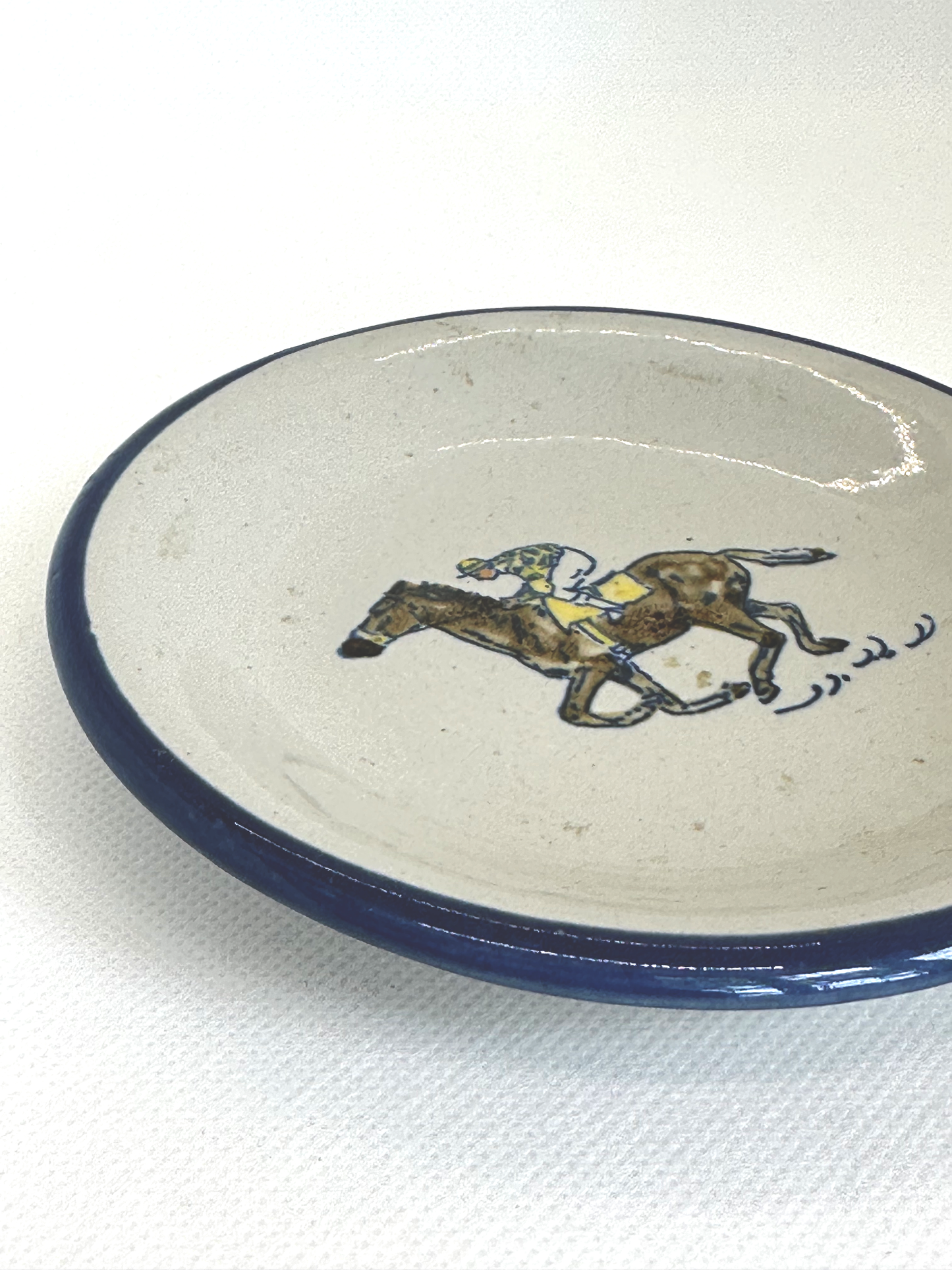 Louisville Stoneware - Tiny Trinket Dish with Horse and Rider