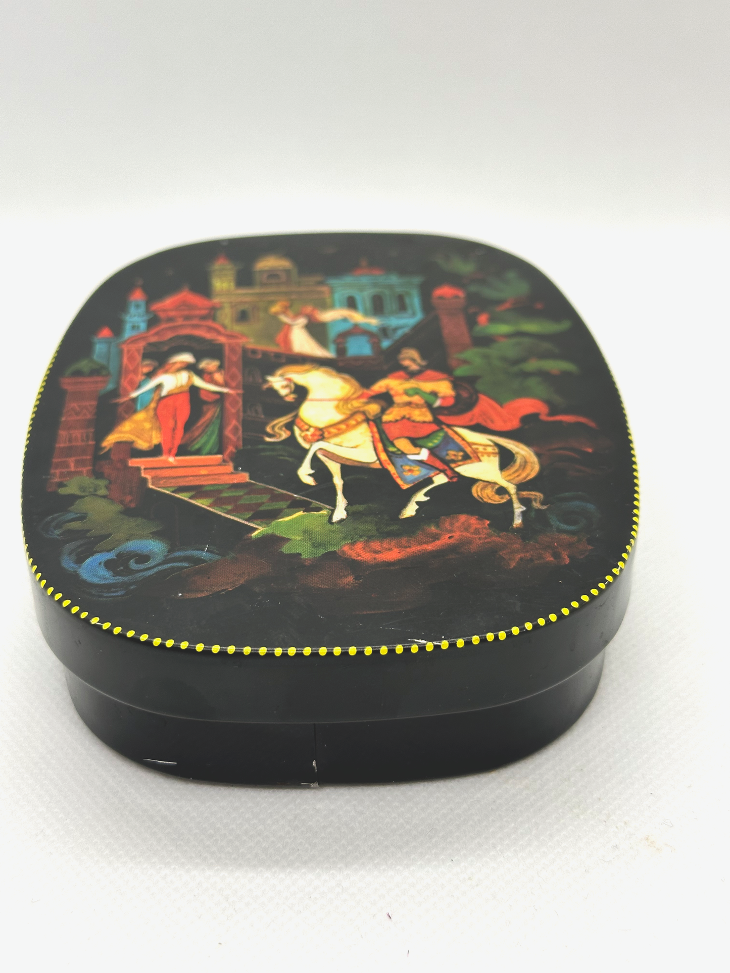 Decorative Tin with Mughal painting style- Match container with strilke plate