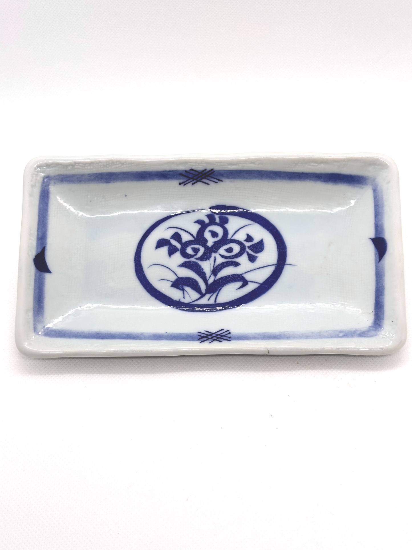 Small Blue and White Asian Style Rectangular Dish