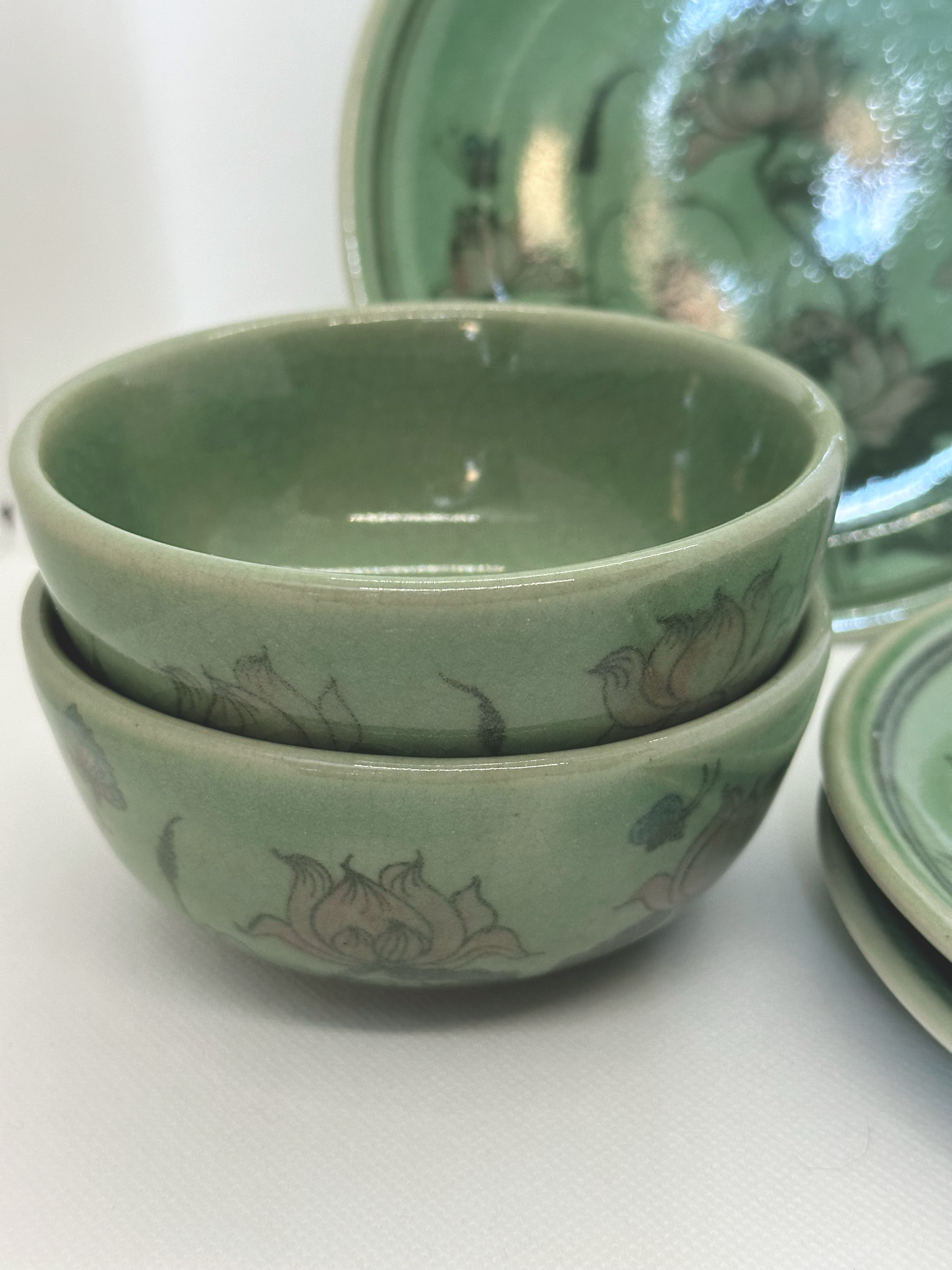 Novica Lotus Celadon Dishes