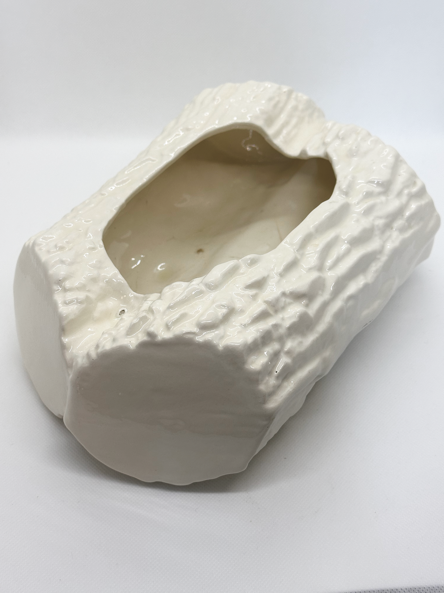 White Ceramic Log Decorative Planter