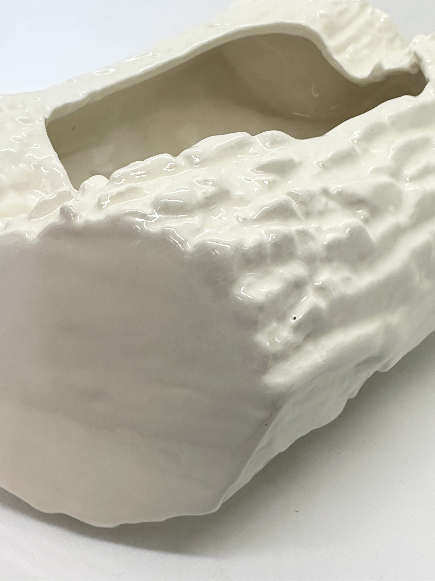 White Ceramic Log Decorative Planter