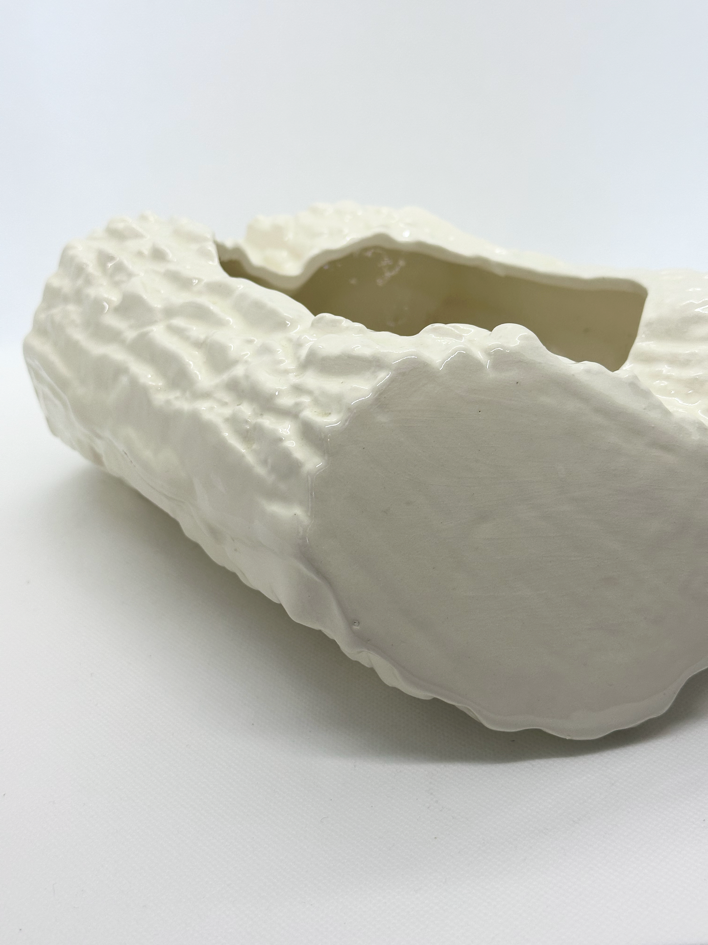 White Ceramic Log Decorative Planter