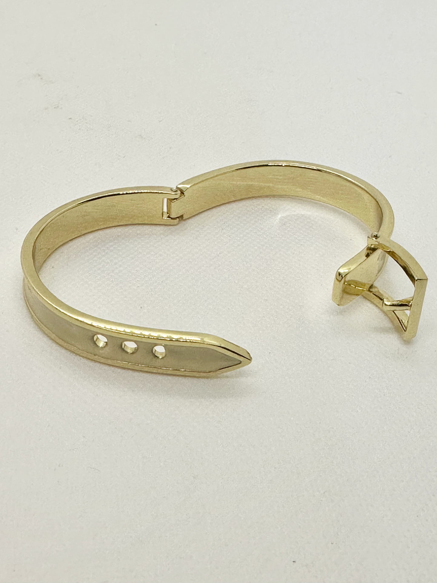 Ivory and Gold Buckle Bangle