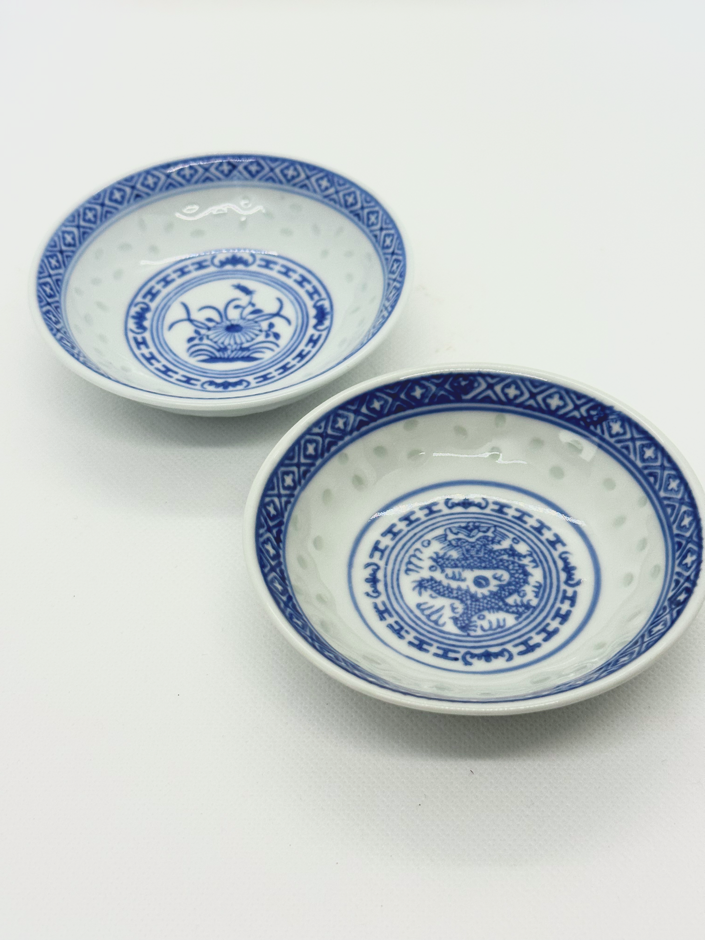 Blue and White Asian Style Small Saucers