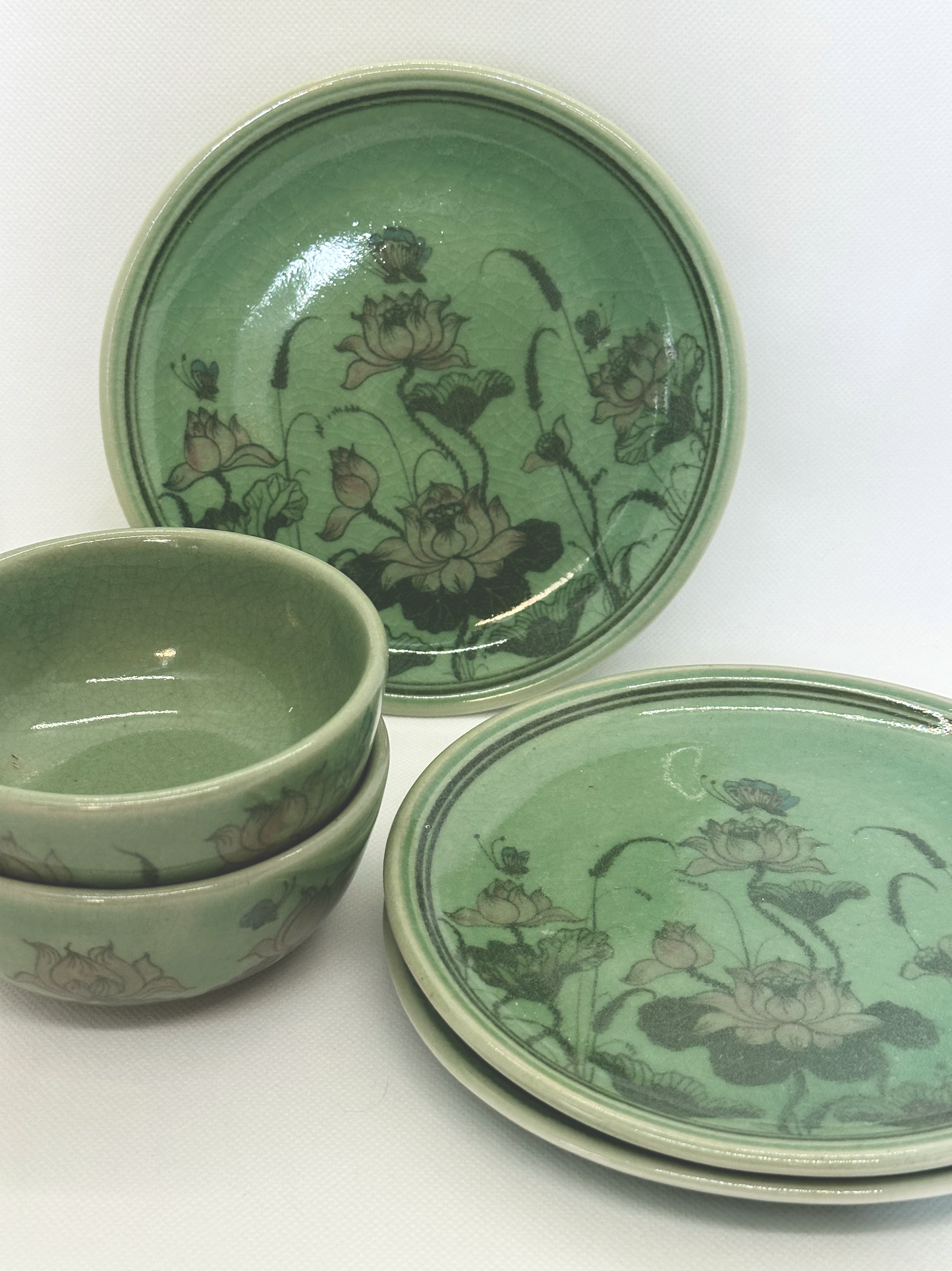 Novica Lotus Celadon Dishes