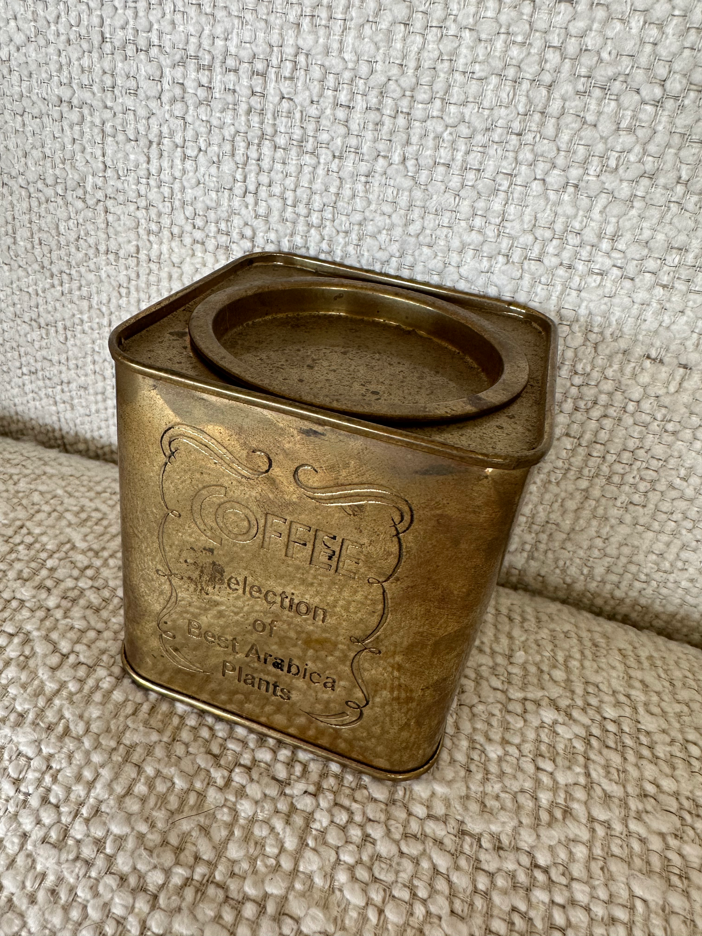 Vintage Brass Coffee Tin