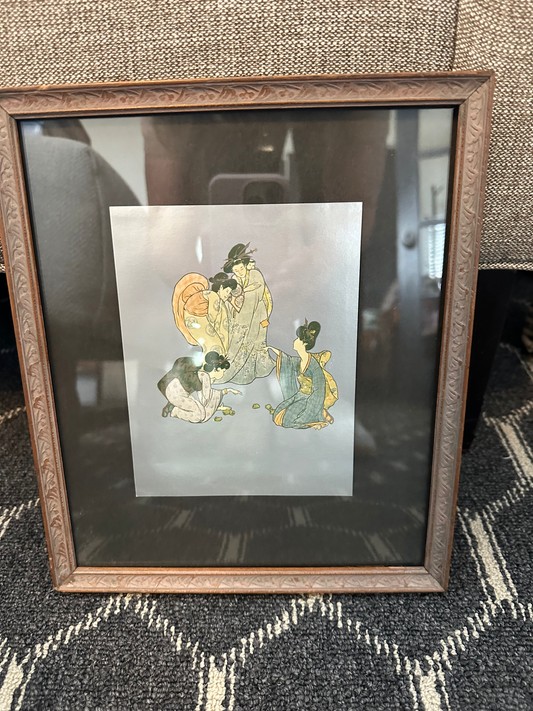 Framed Metallic Asian Print