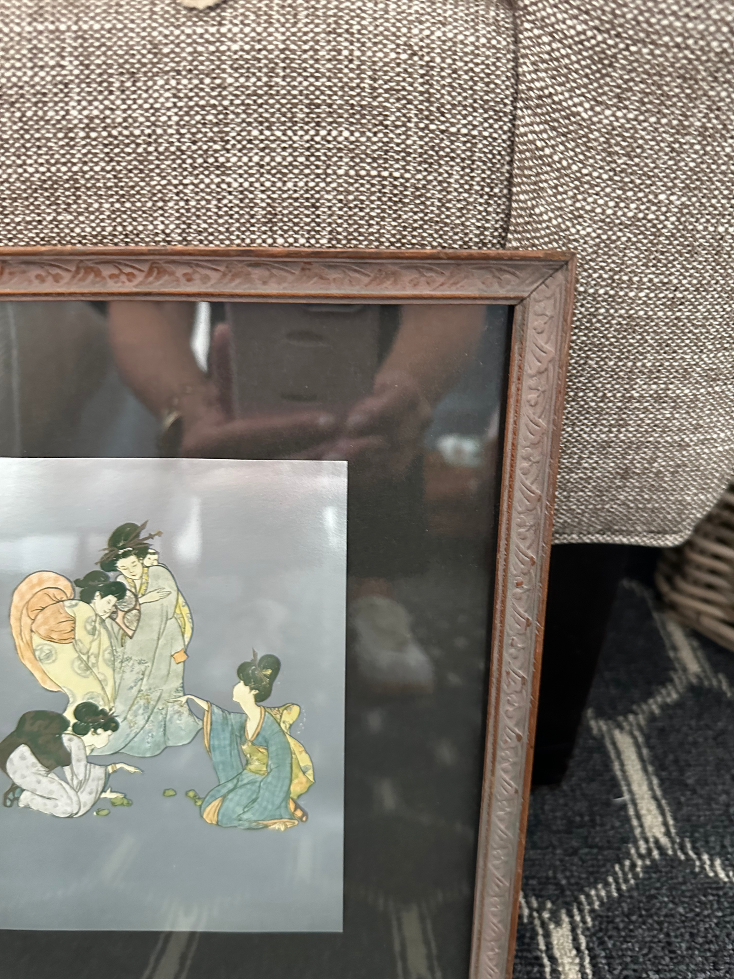 Framed Metallic Asian Print