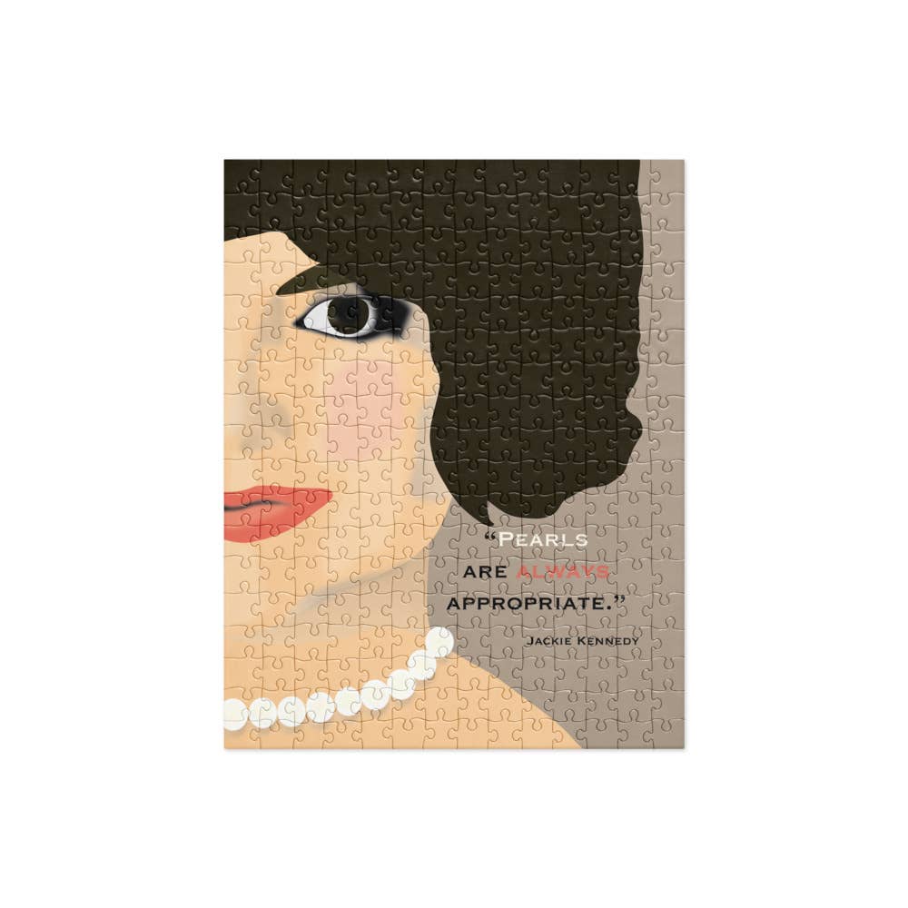 Jackie Kennedy with pearls Puzzle: Small 10 5/8" x 13 5/8"