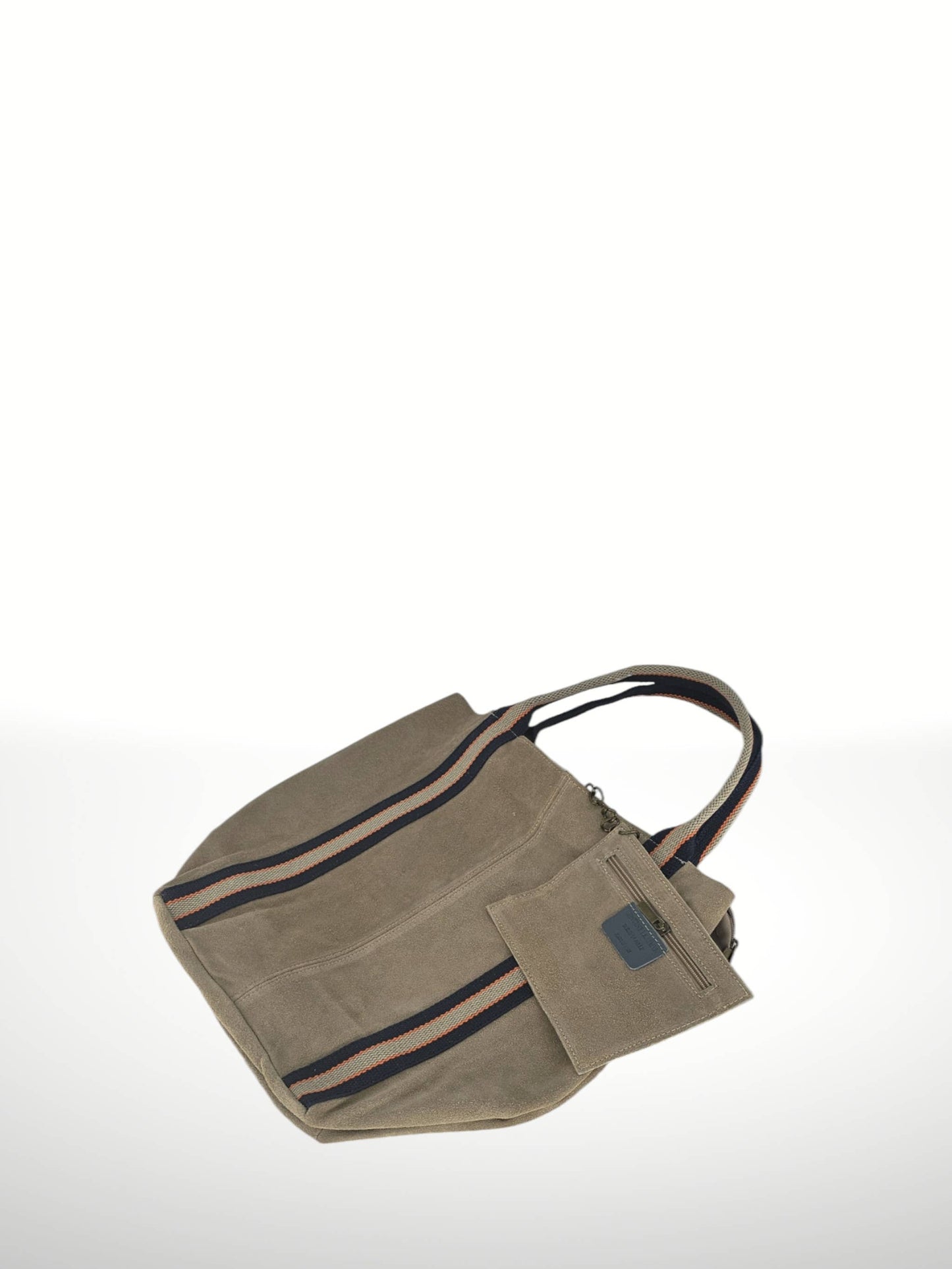 Melody Suede Leather Tote Bag 221890: Beige